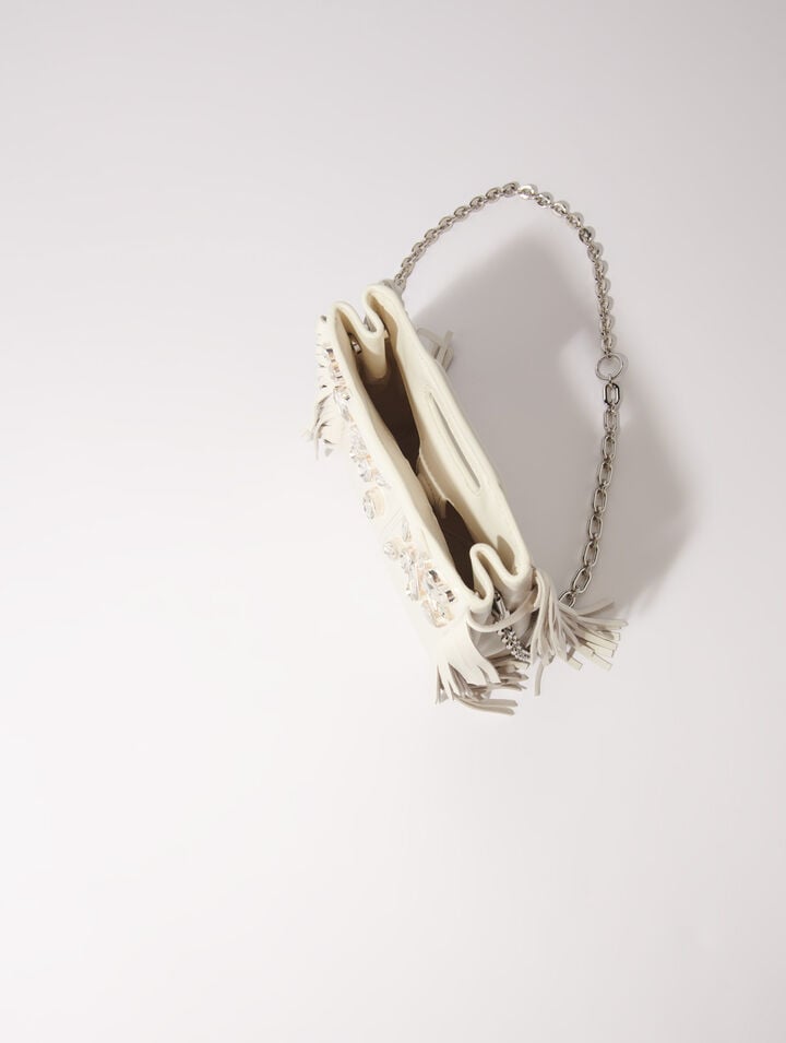 Sac M mini en cuir à strass