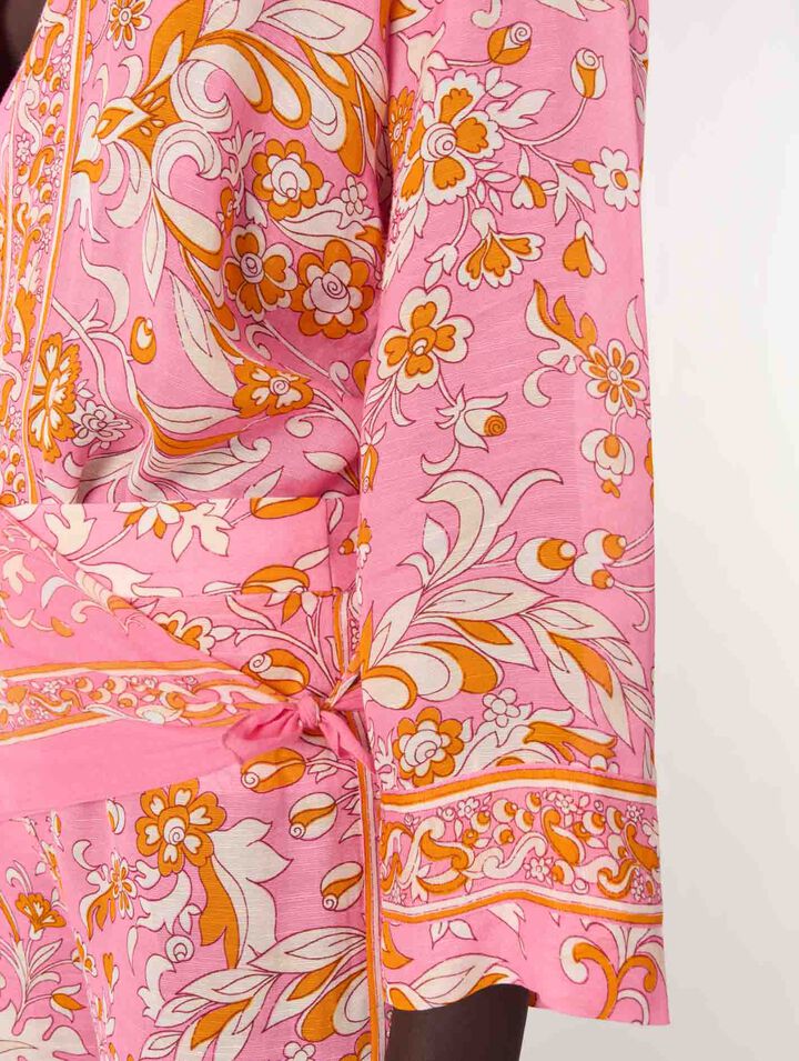 Chemise fluide en lin imprimée