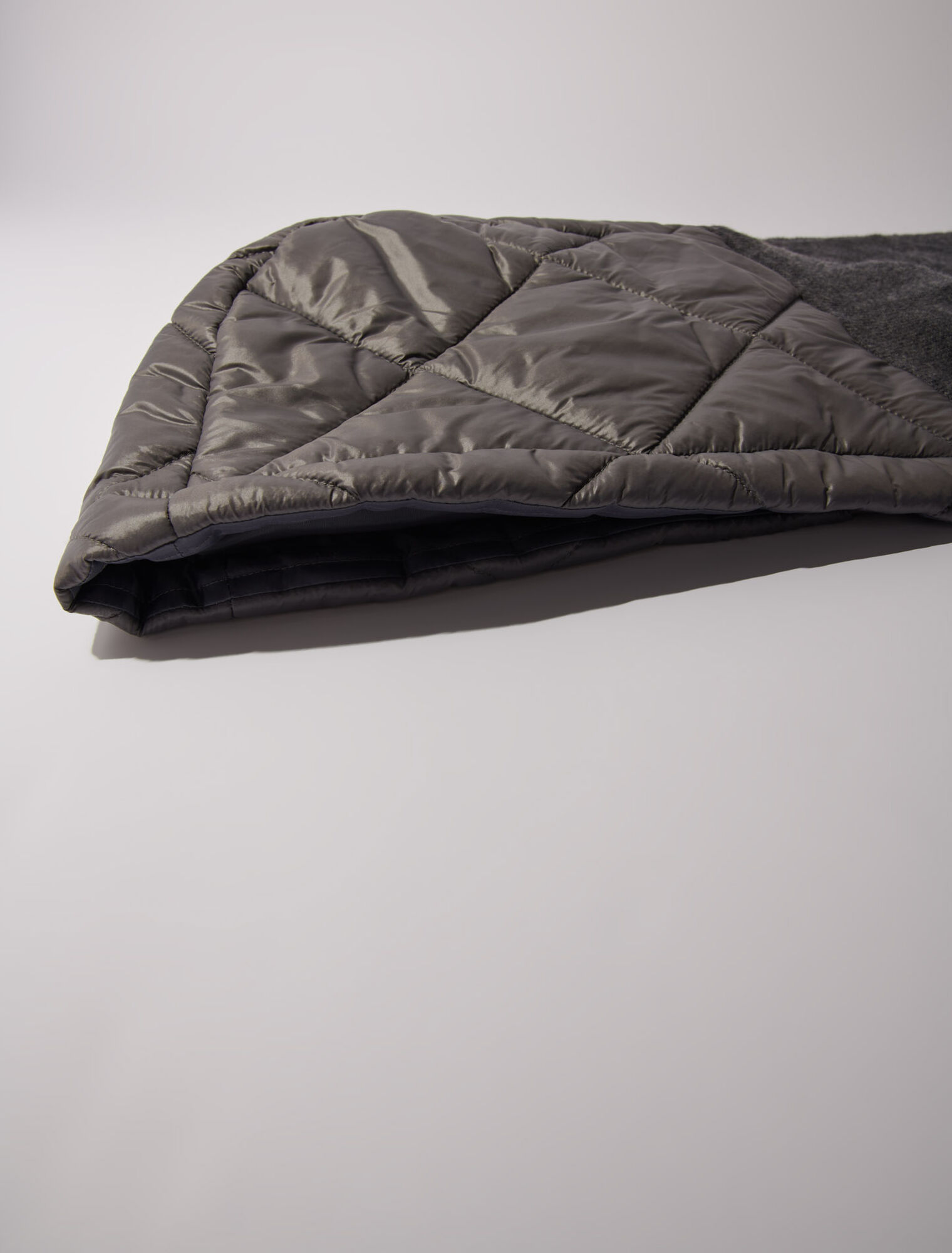 Hooded wool poncho