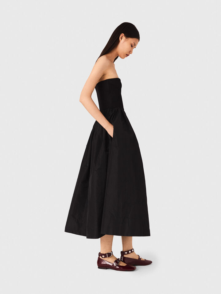 Robe bustier en maille et taffetas
