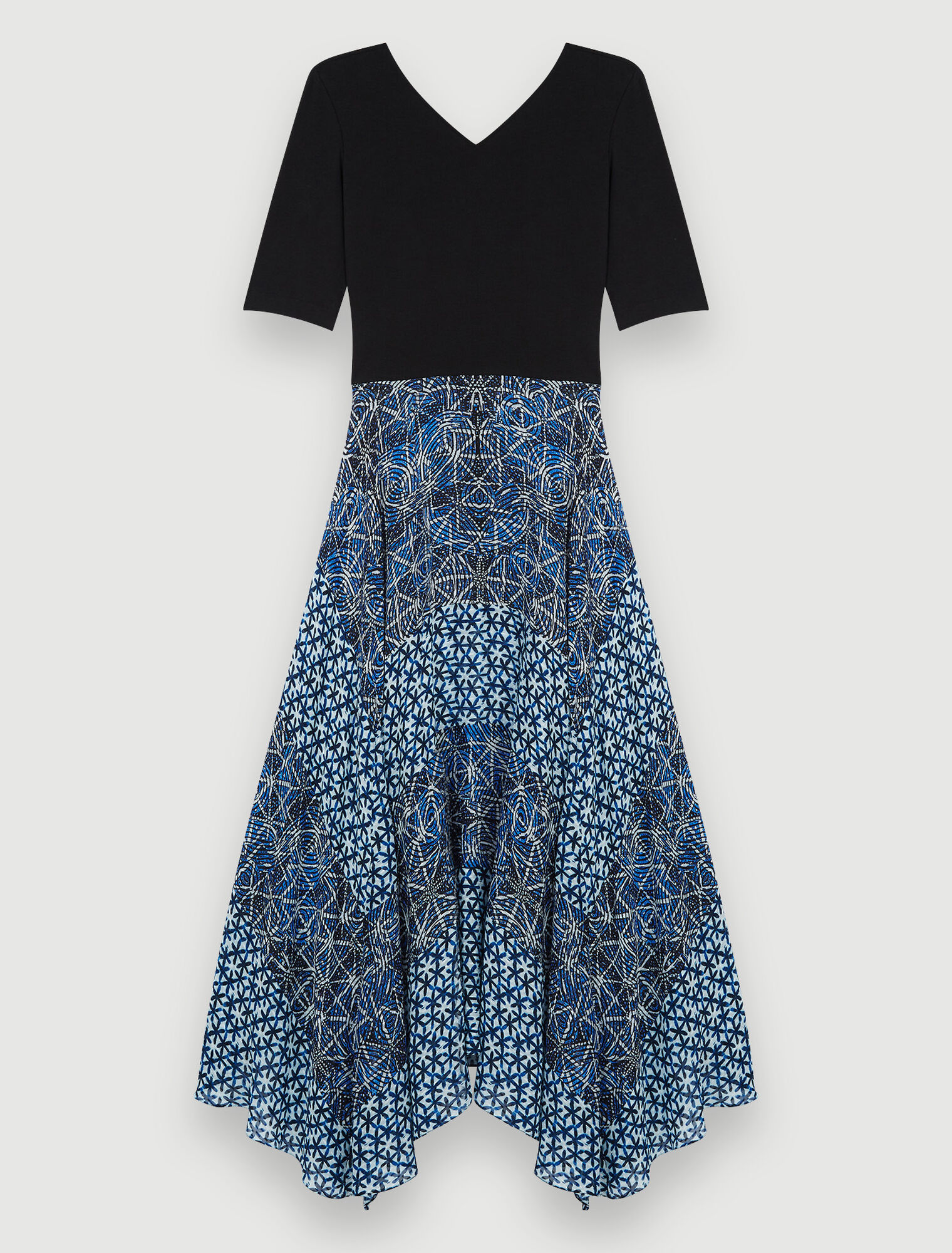 Printed trompe l’oeil dress 