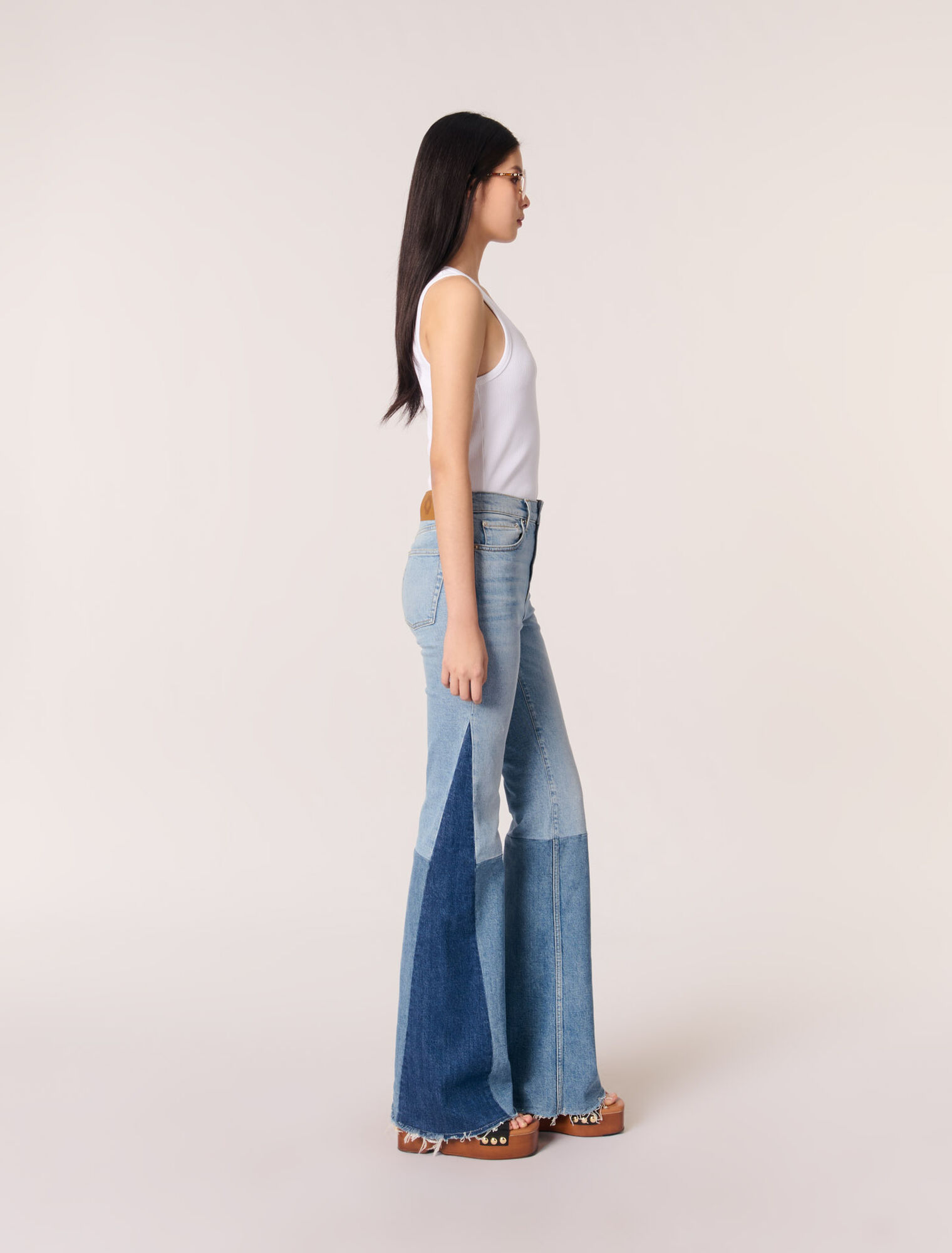 Jean patchwork tricolore
