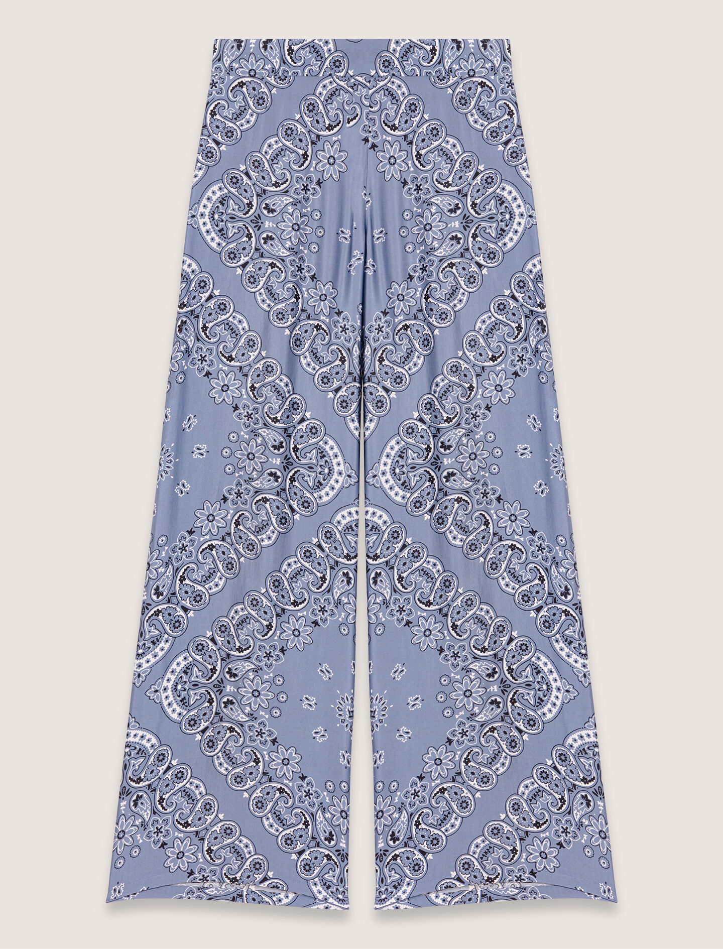Flowing patterned bandana print pants Blue For Women | Maje