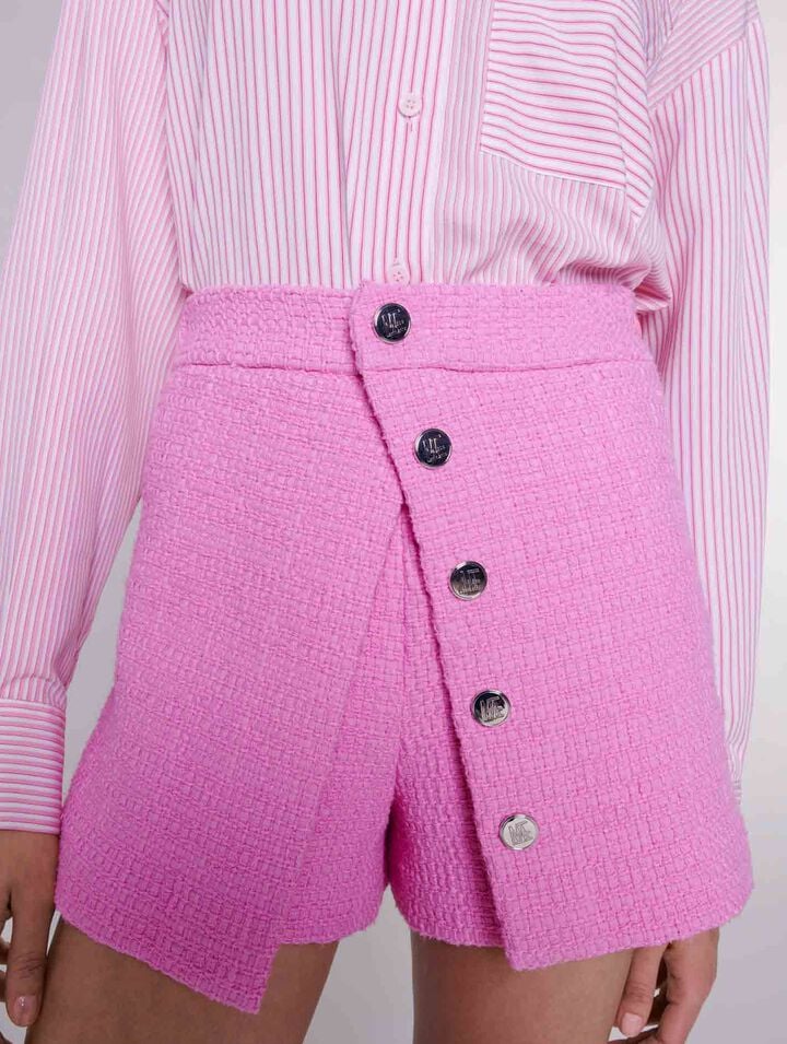 Short en tweed à pan