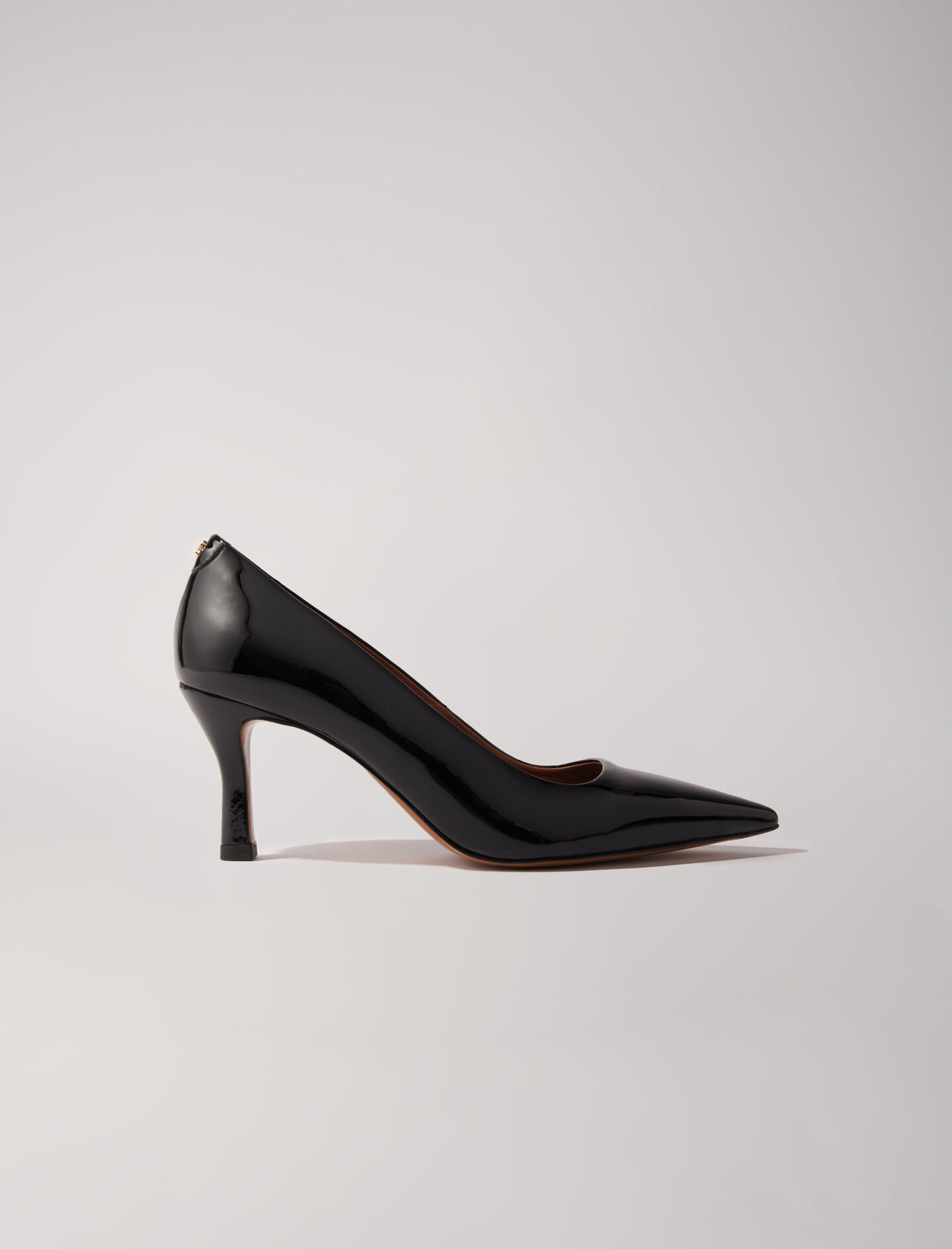 Escarpins pointus en cuir Black Gray pour femme Maje
