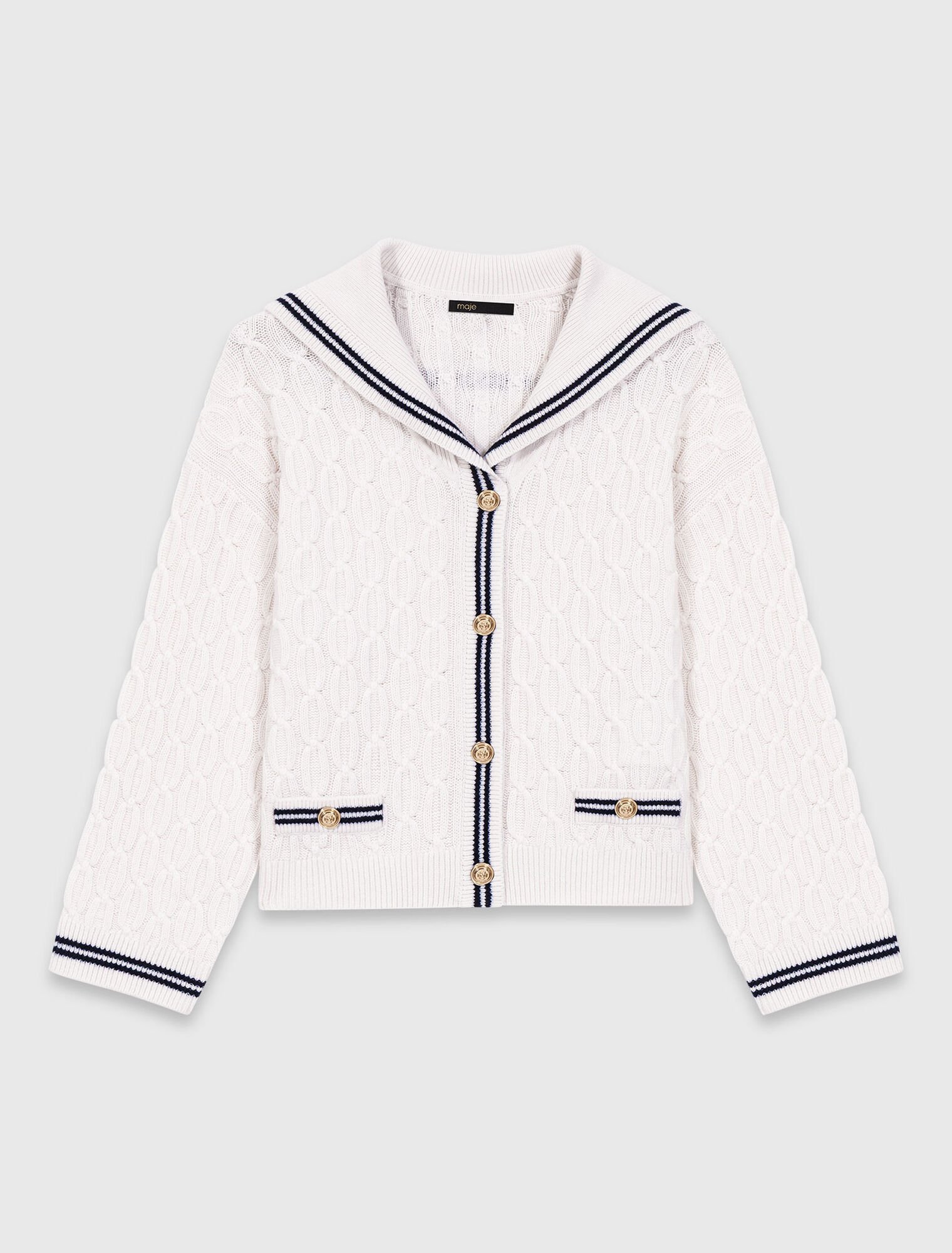 Cardigan torsad&eacute; avec col bateau