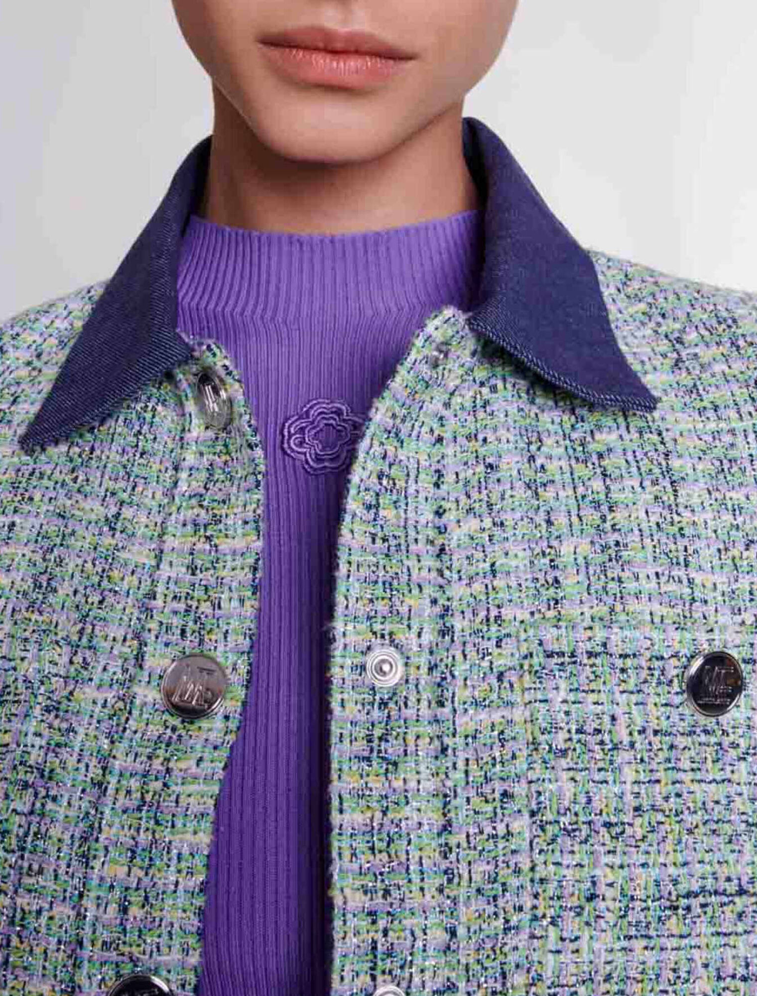 Veste courte en tweed contrasté Veste courte en tweed contrasté