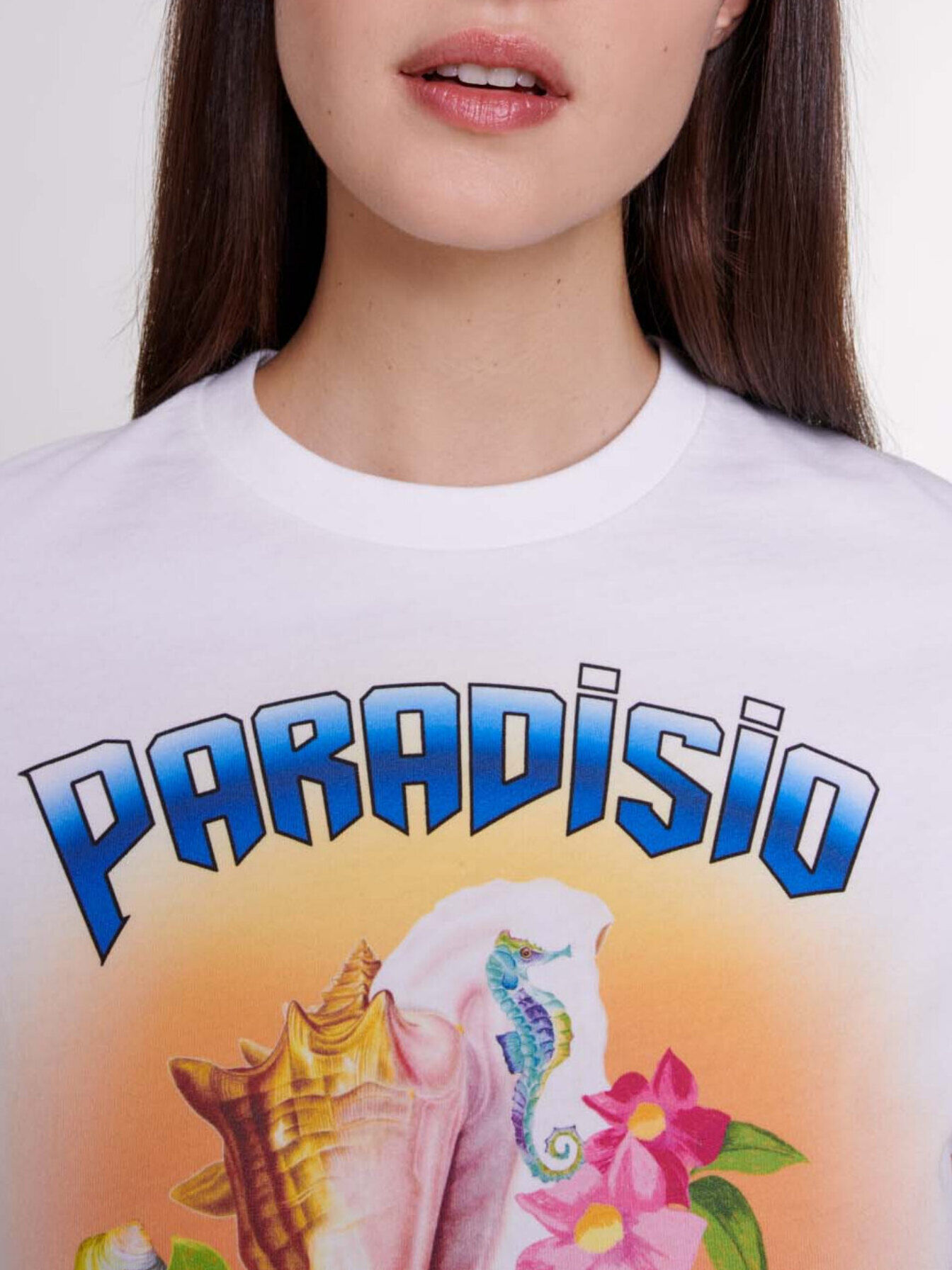 Paradisio printed t-shirt White For Women | Maje