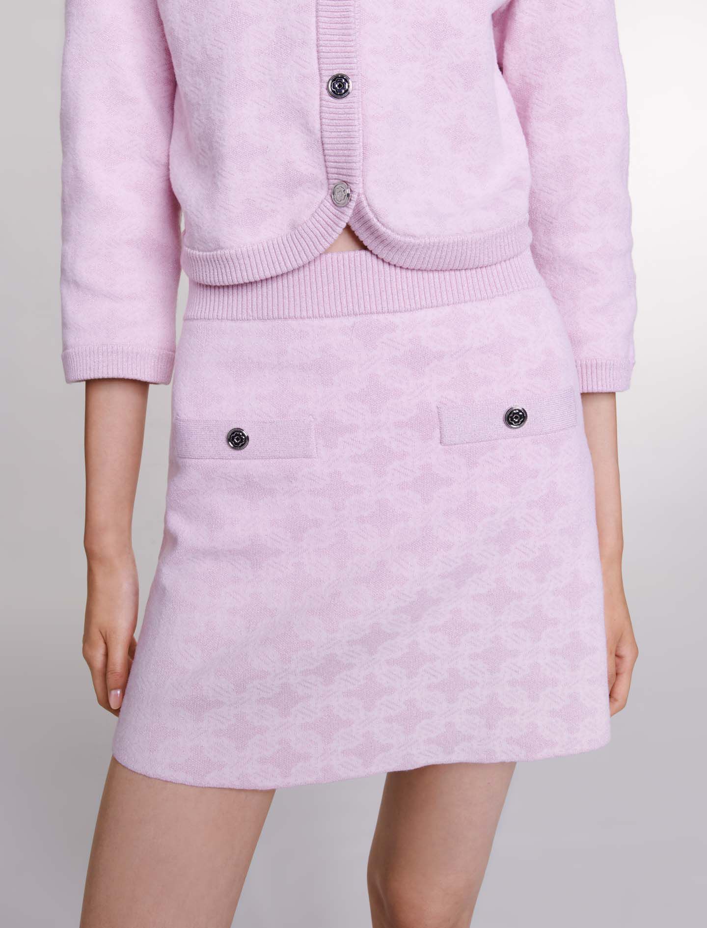 Jacquard knit skirt Pink For Women | Maje