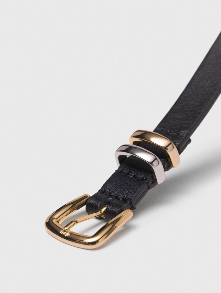 Ceinture fine et boucle carrée