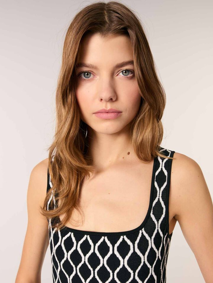 Robe midi en maille jacquard