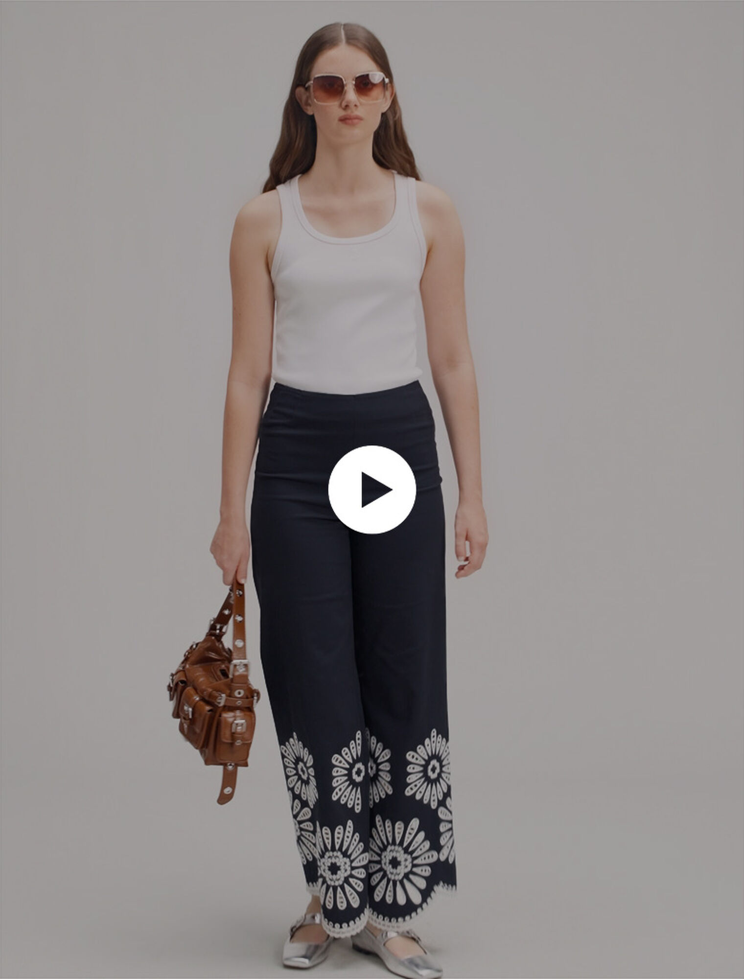 Pants with crochet detail