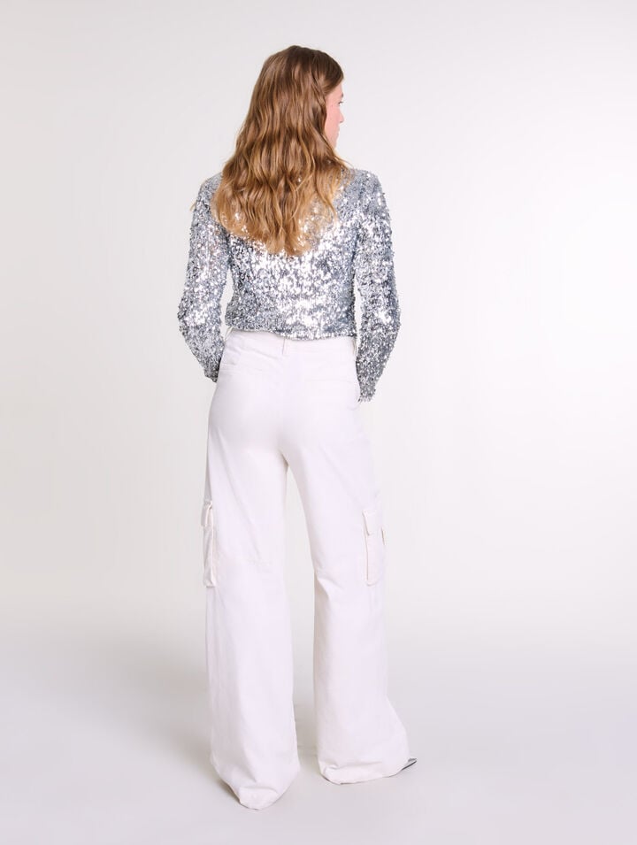 Top manches longues en sequins