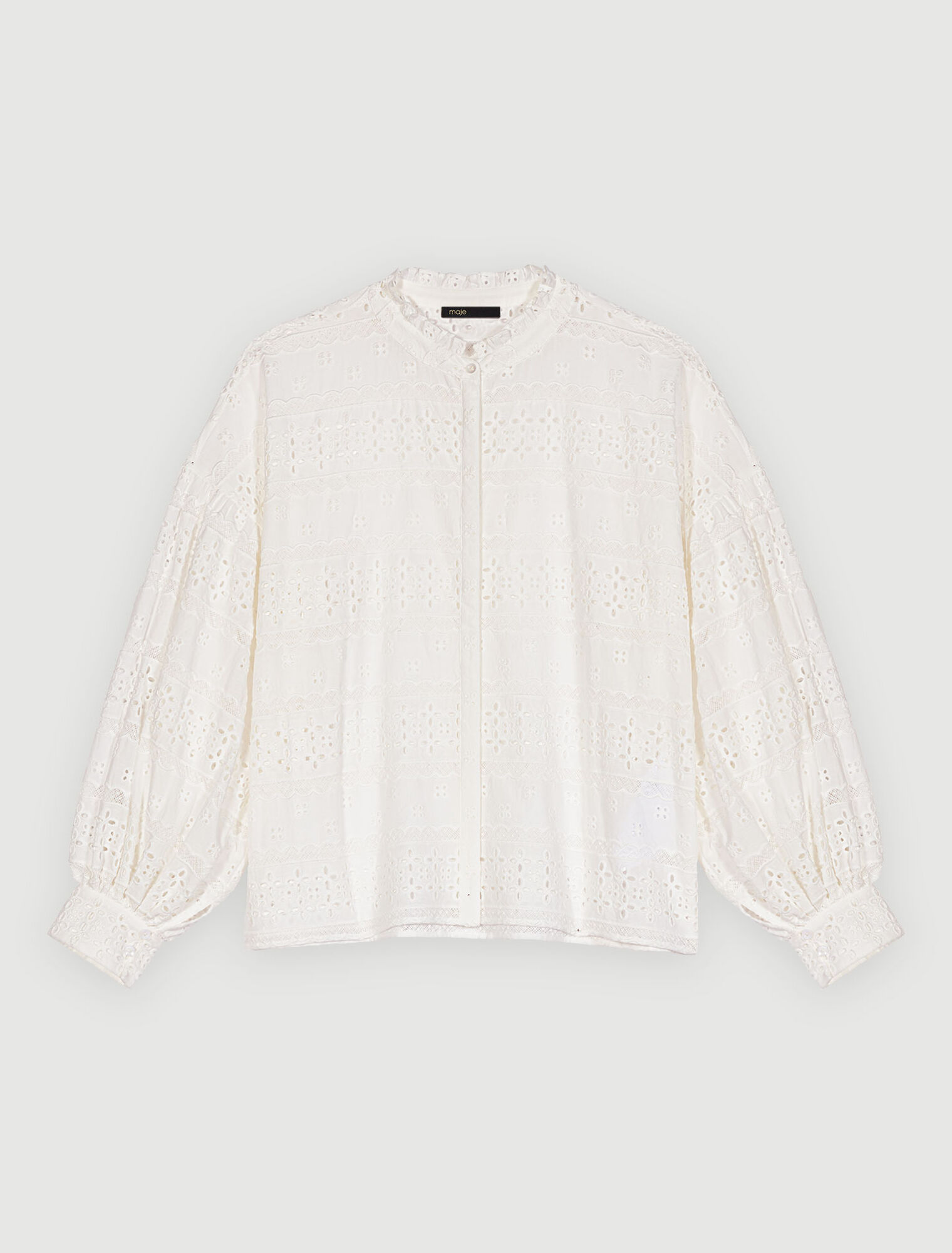 Blouse brodée en coton blanche