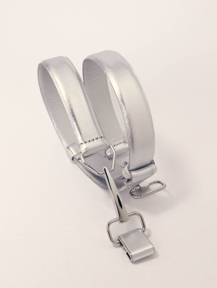 Ceinture en cuir m&eacute;talis&eacute;