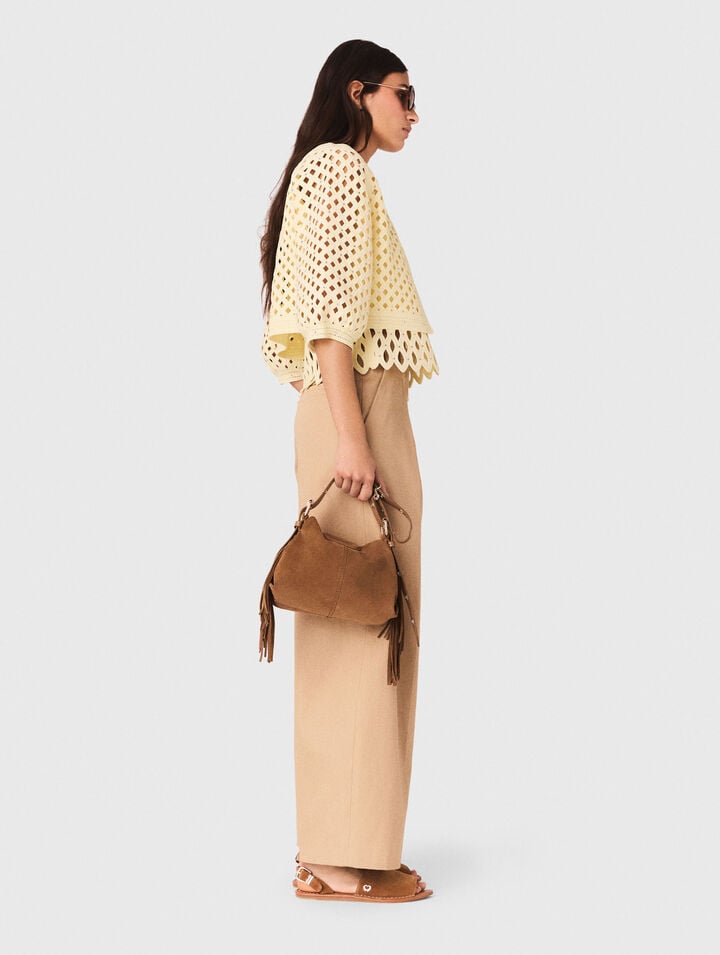 Cardigan en crochet strass&eacute;