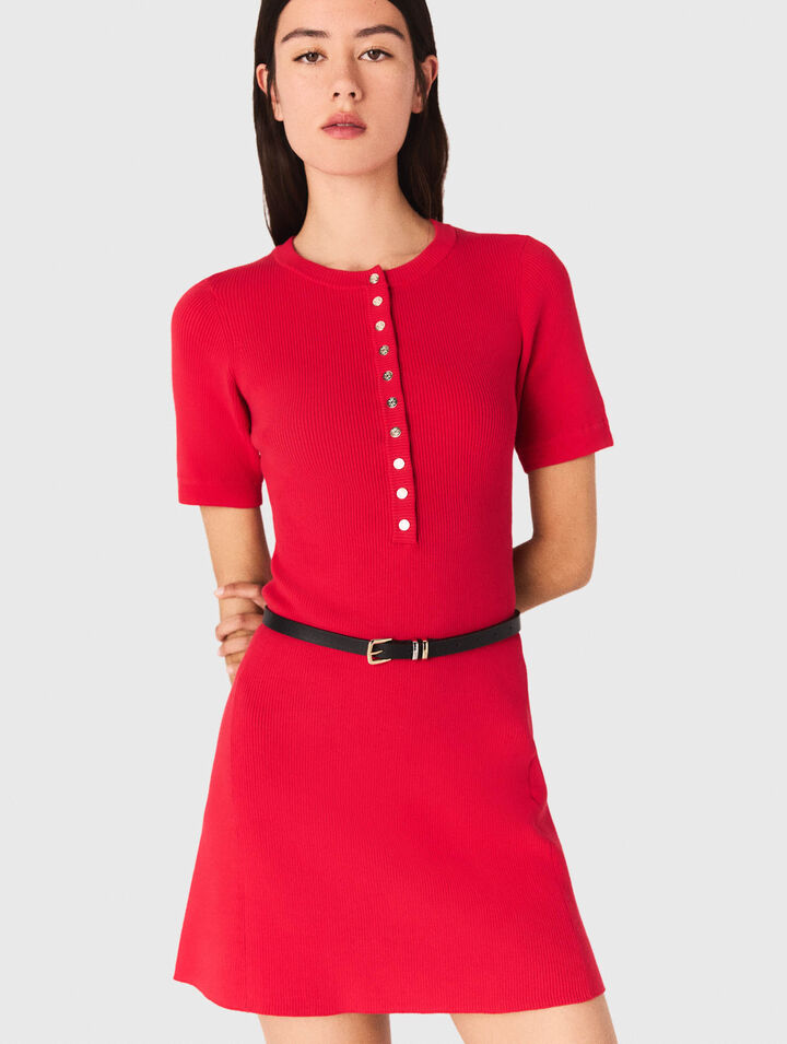 Short ribbed knit dress