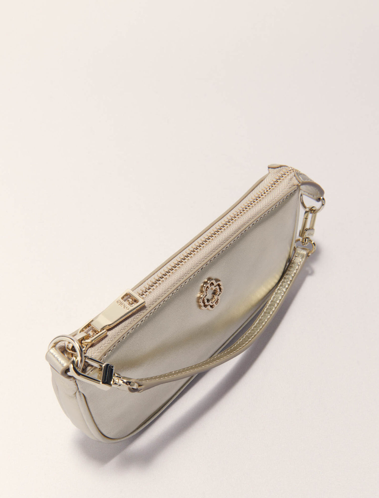 Metallic leather Sarah clutch bag