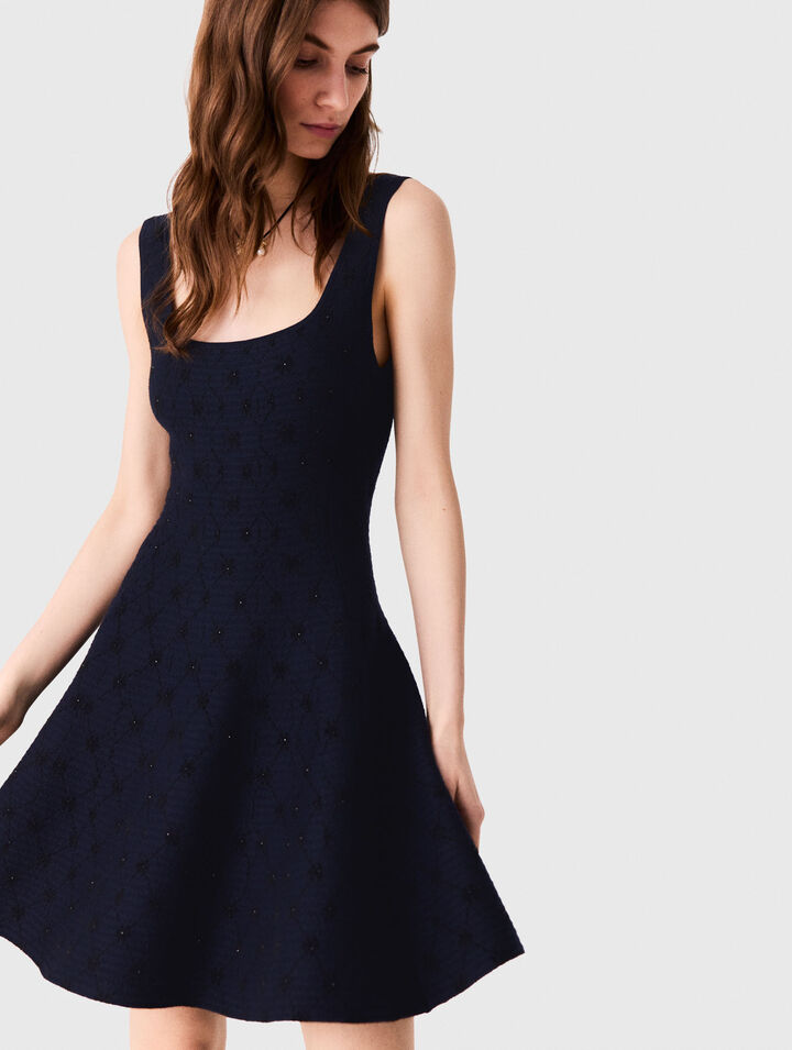 Robe courte patineuse en jacquard