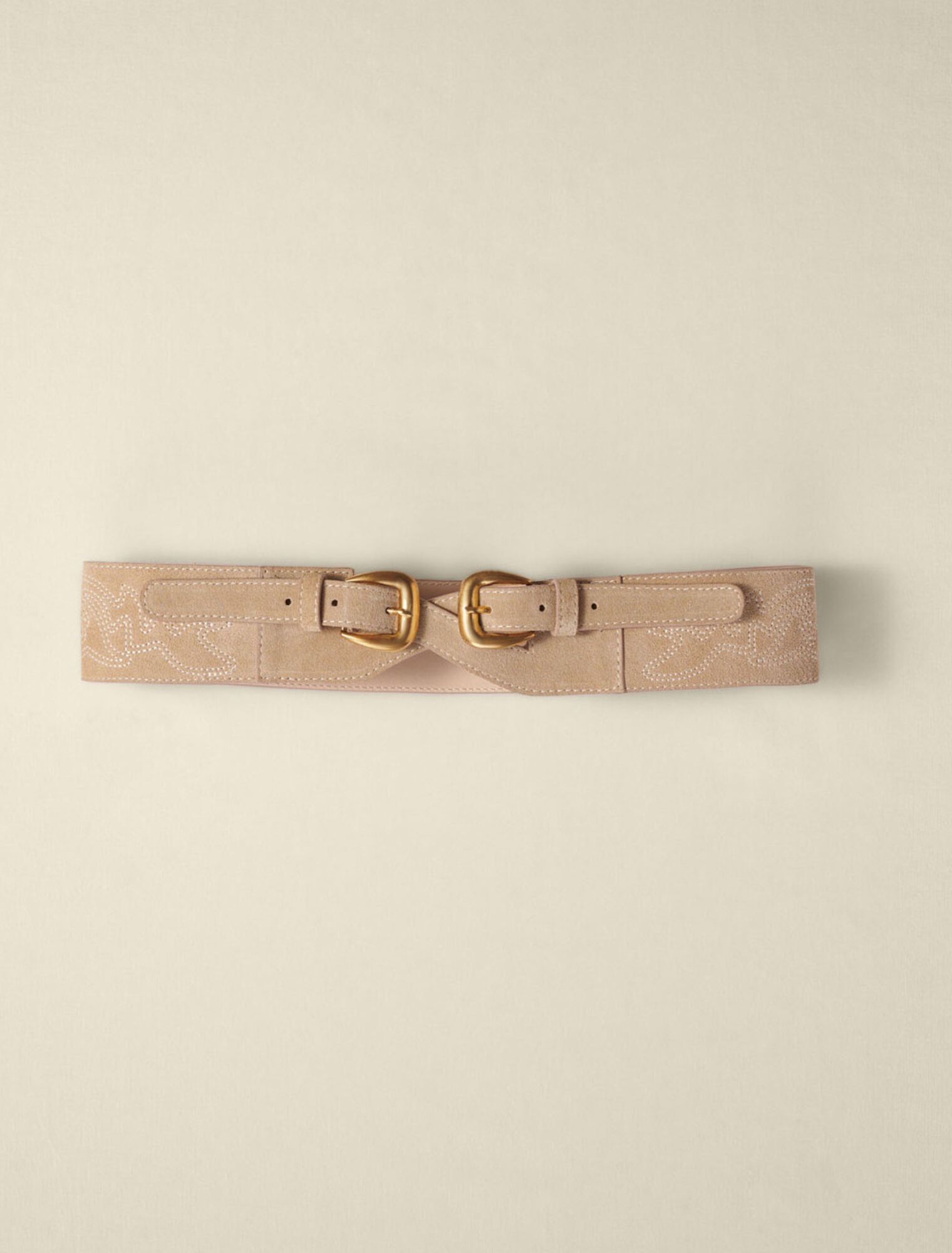 Ceinture en suède à doubles boucles