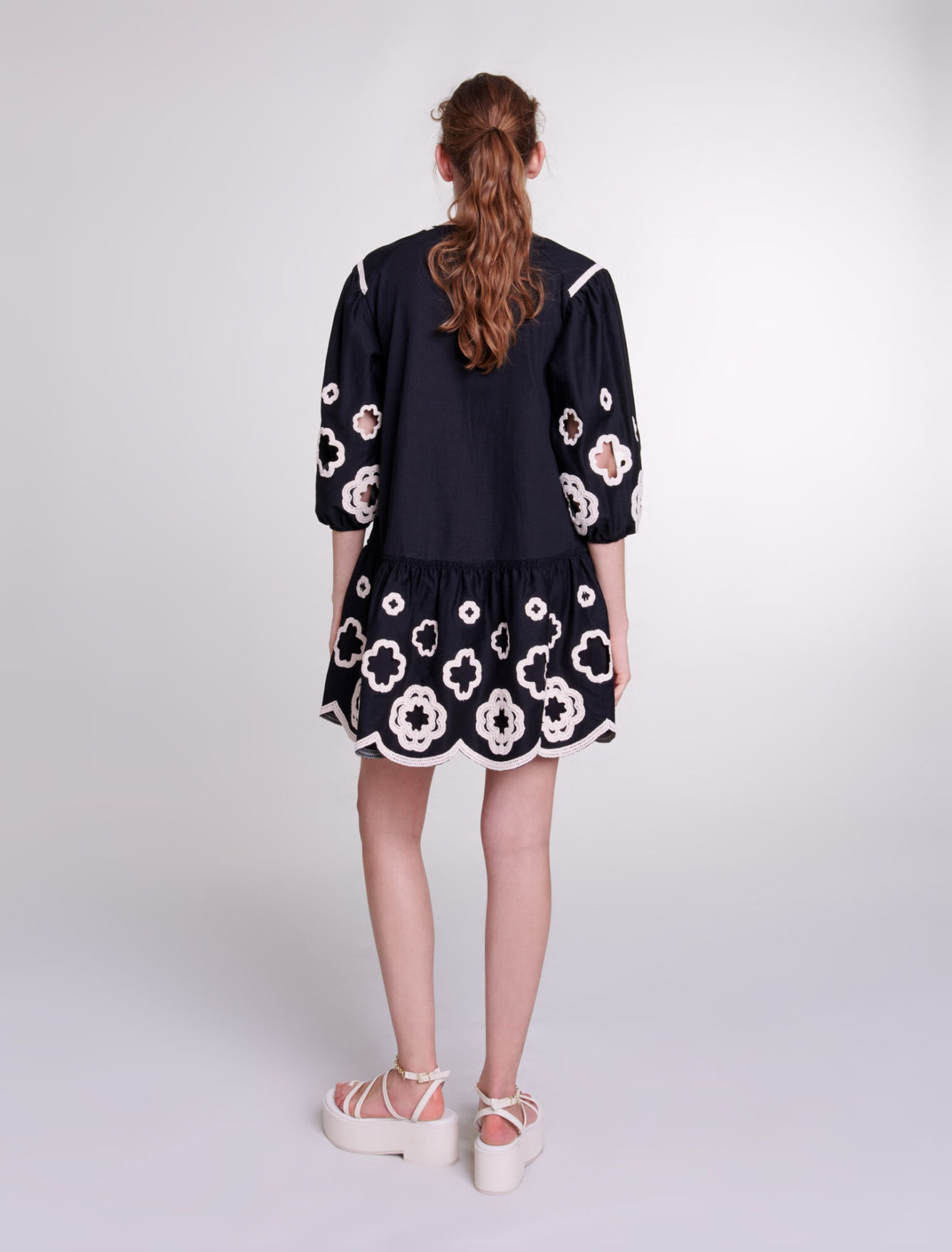 Short embroidered tunic dress