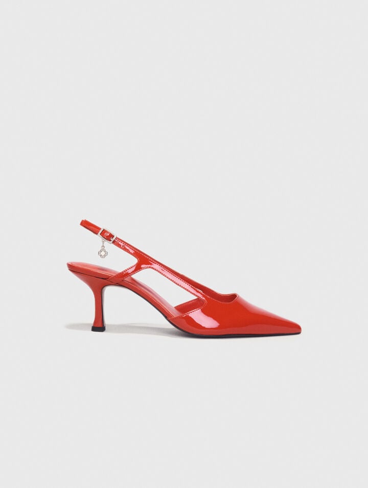 Escarpins slingback en cuir vernis