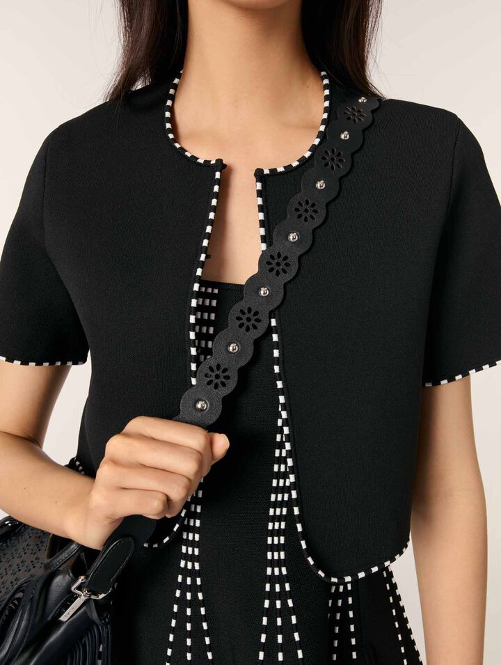 Cropped short sleeve cardigan