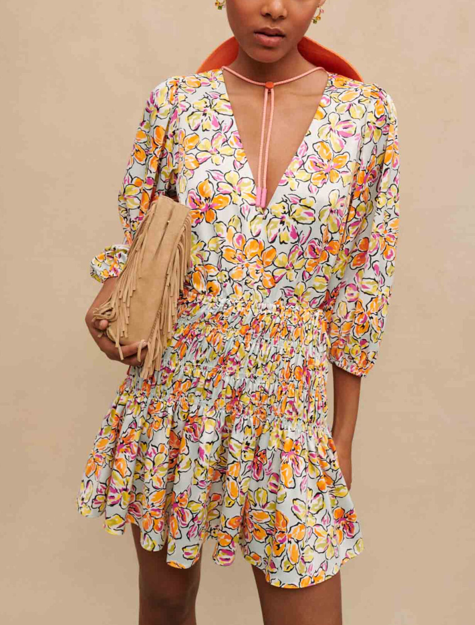 Robe courte à imprimé fleuri