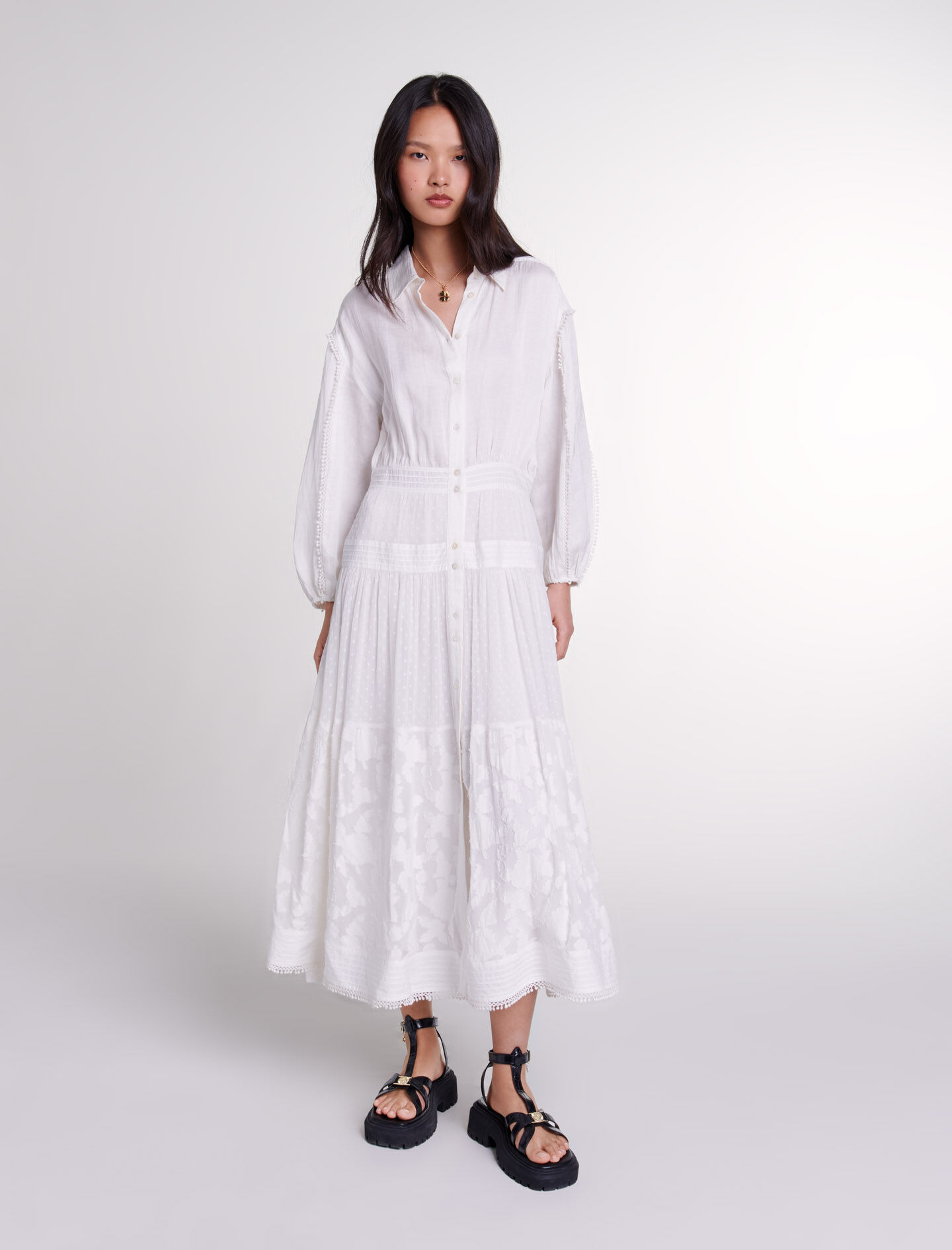 rosemuse jacquard check dress ホワイト jacquard check dress – BUNNY APARTMENT