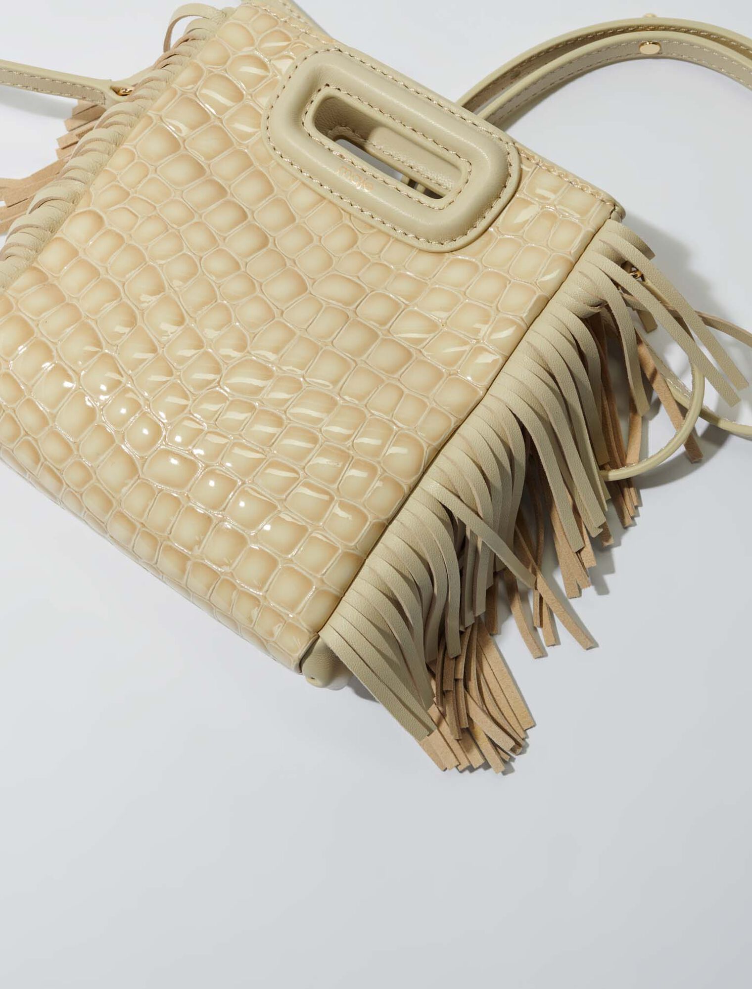 Mock croc leather mini M bag