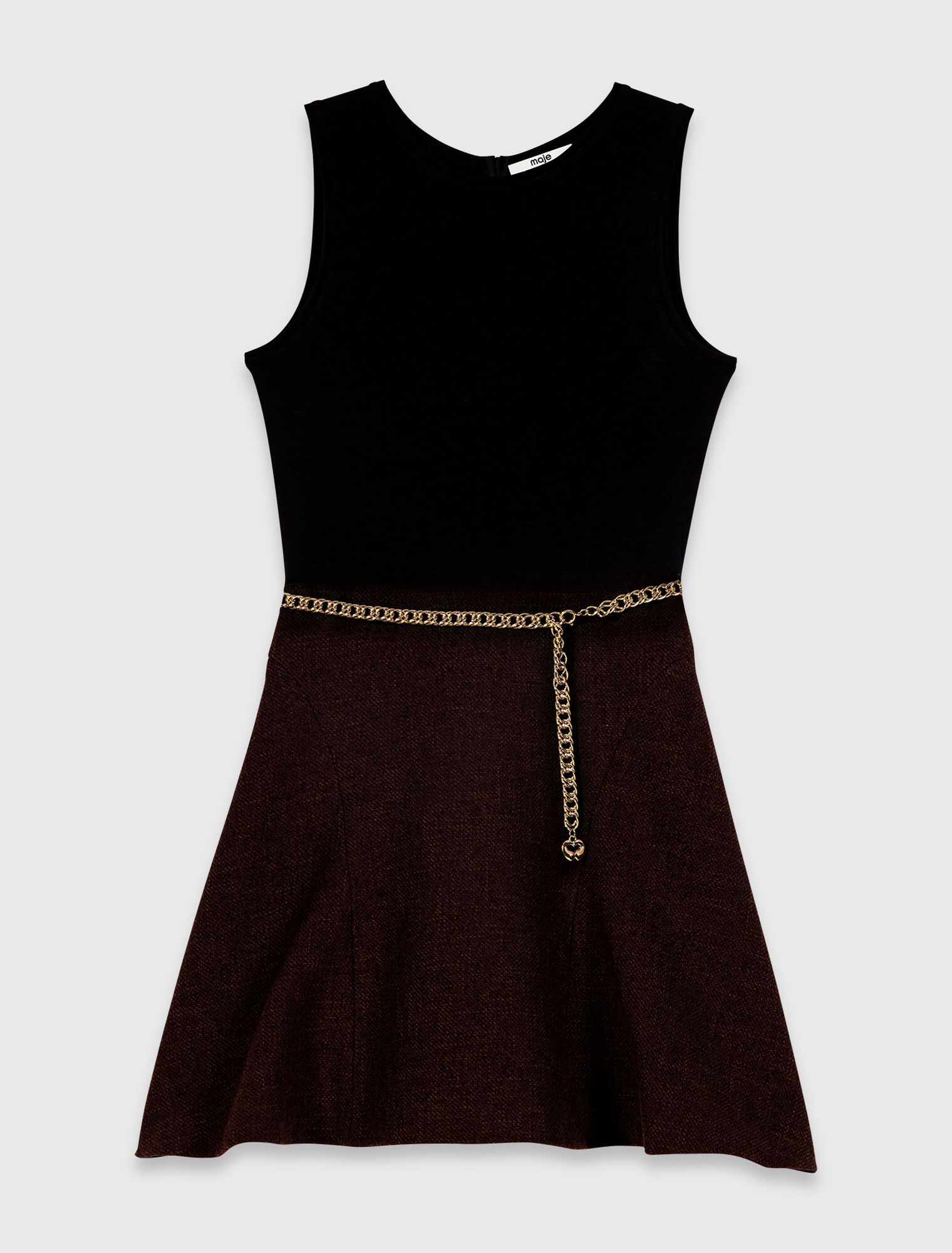 2-in-1 tweed cape dress