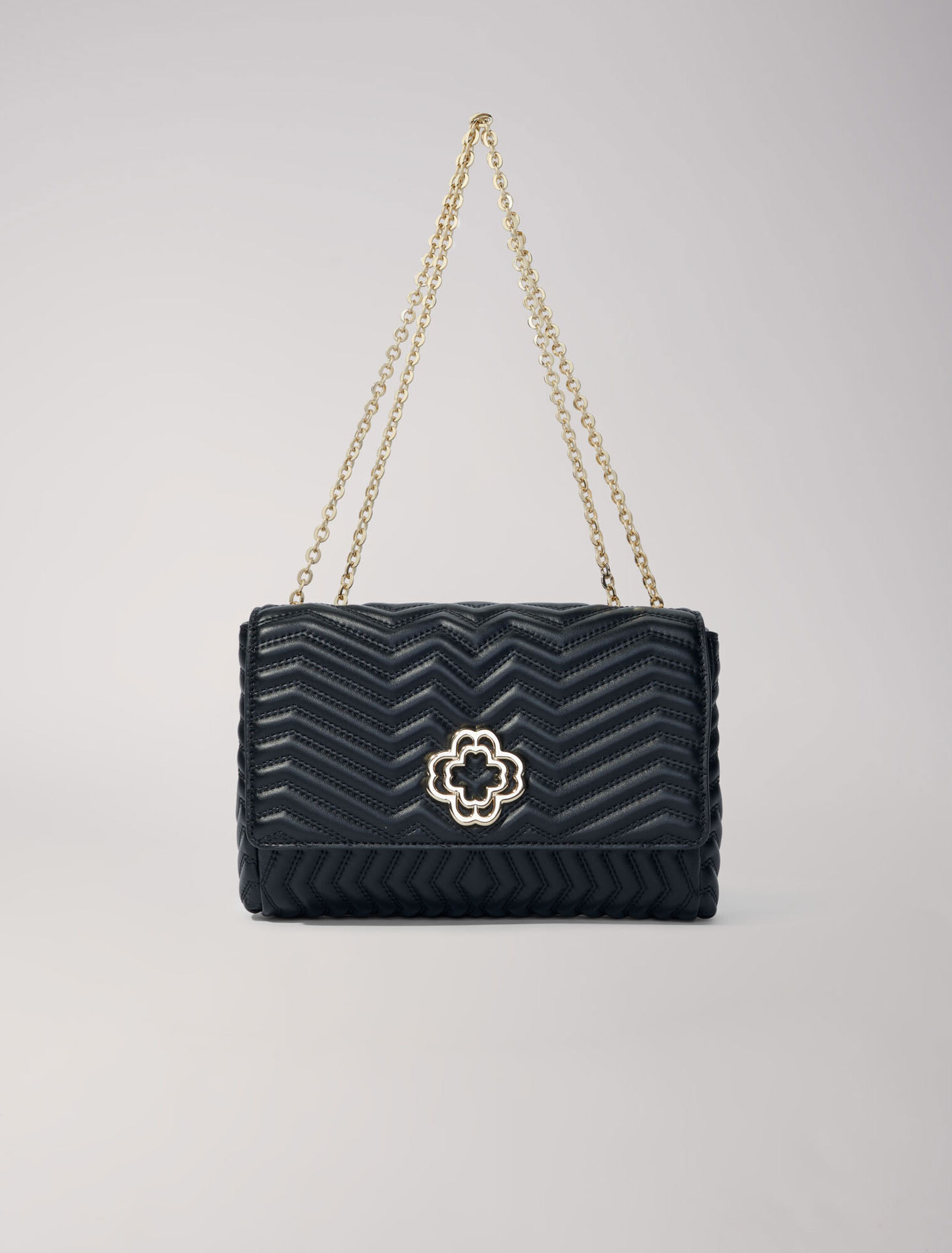 Leather bag with chain strap