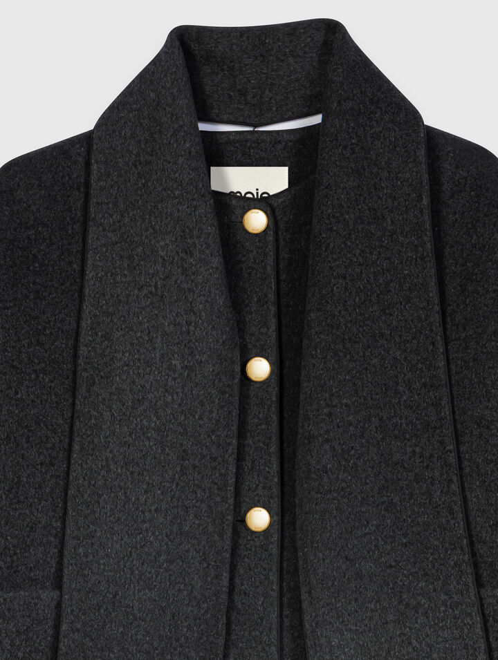 Coat with removable scarf