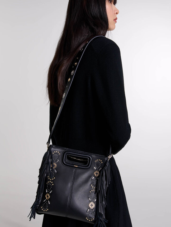 Sac M en cuir à studs