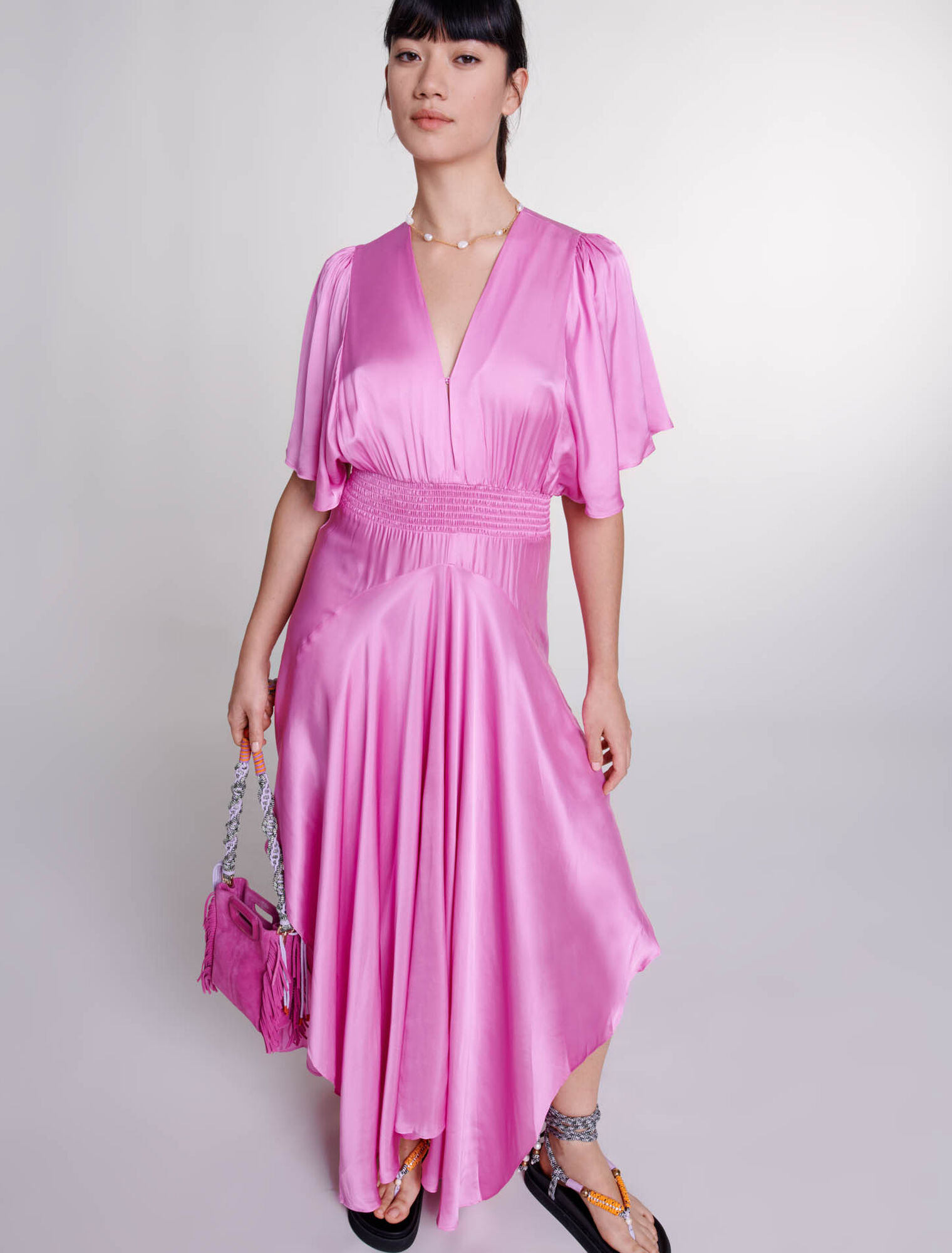 Satin-look maxi dress