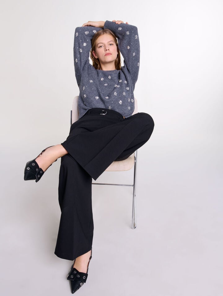 Pantalon large avec ceinture