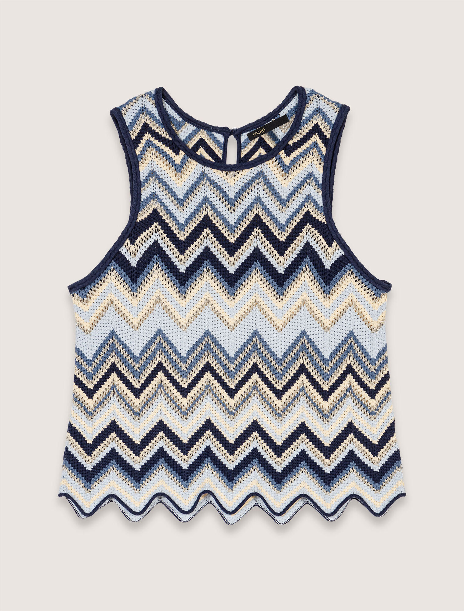 Crochet-knit top