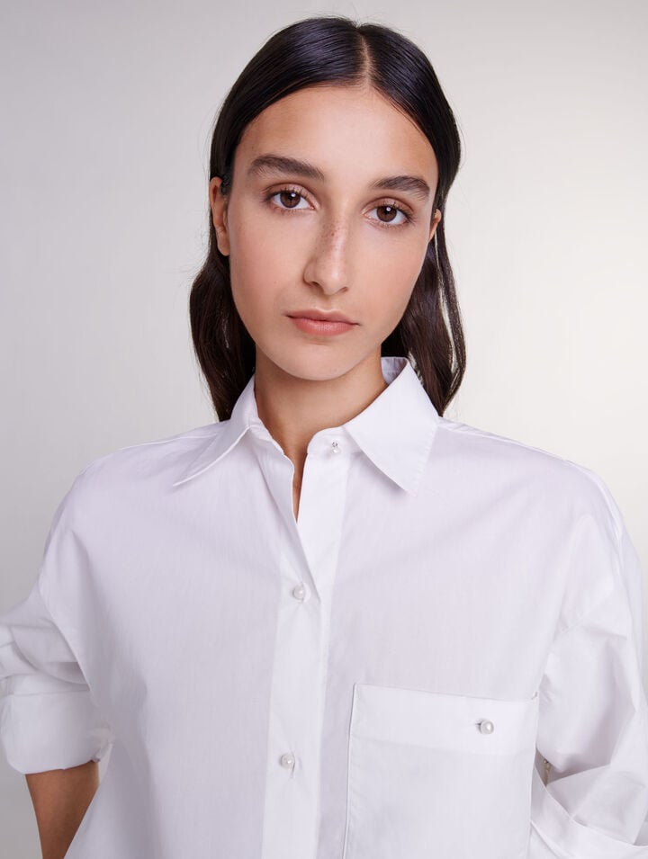 White cotton poplin shirt