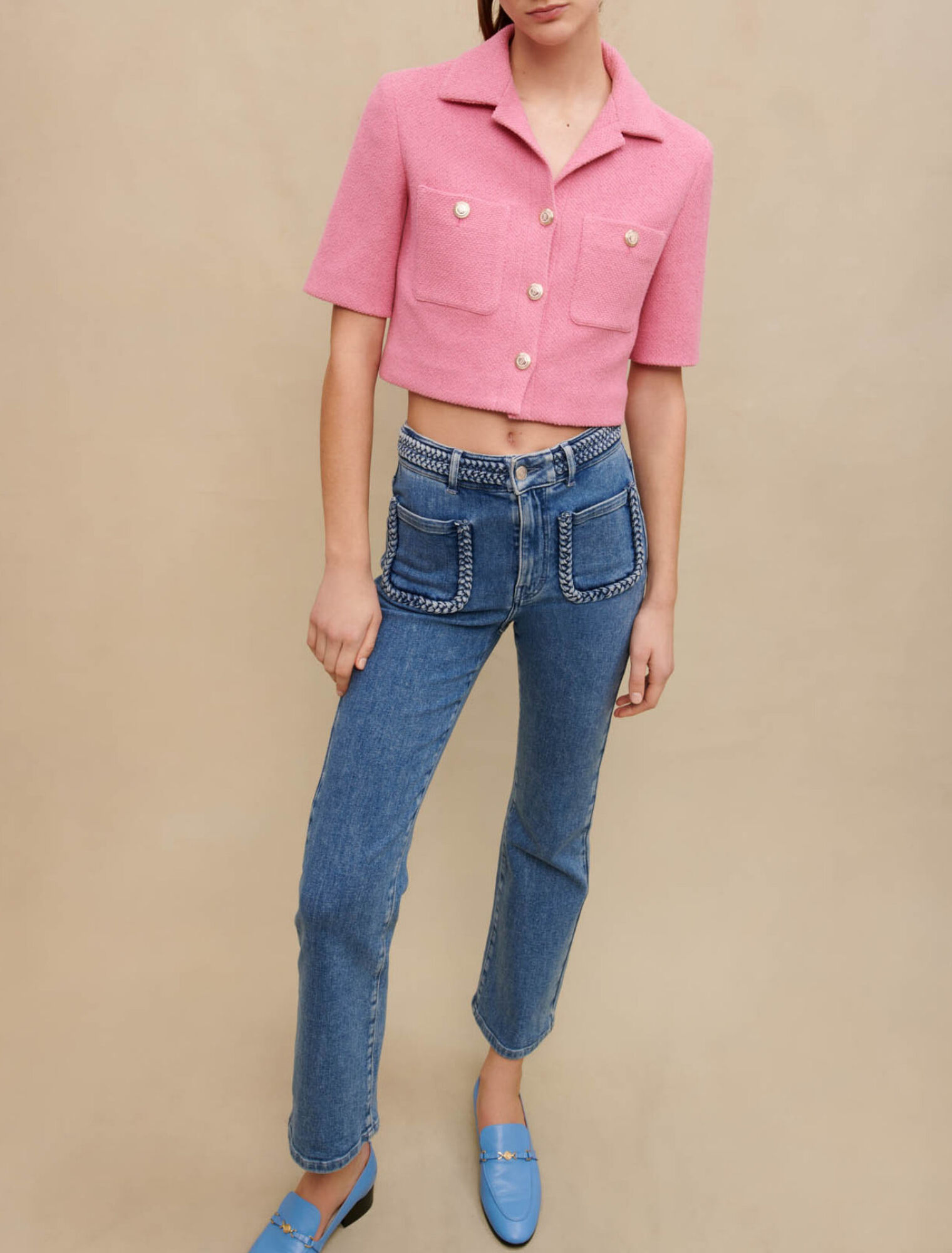Jeans with braided details
