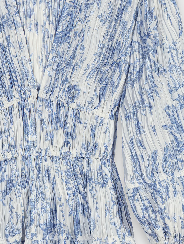 Patterned pleated dress