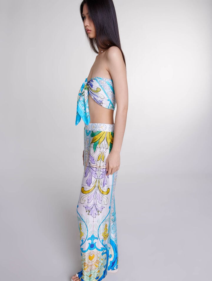 Pantalon satiné imprimé