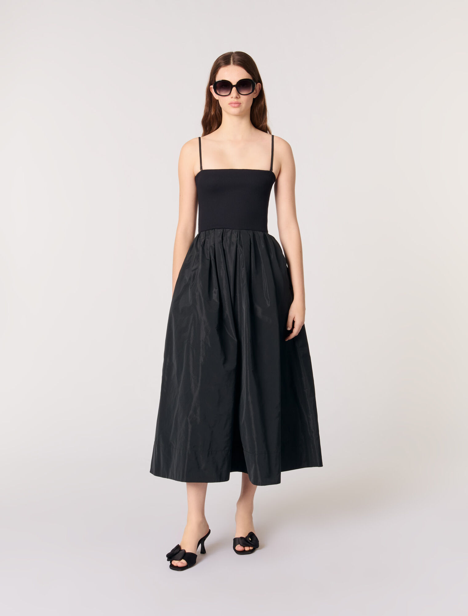 Robe bustier en maille et taffetas
