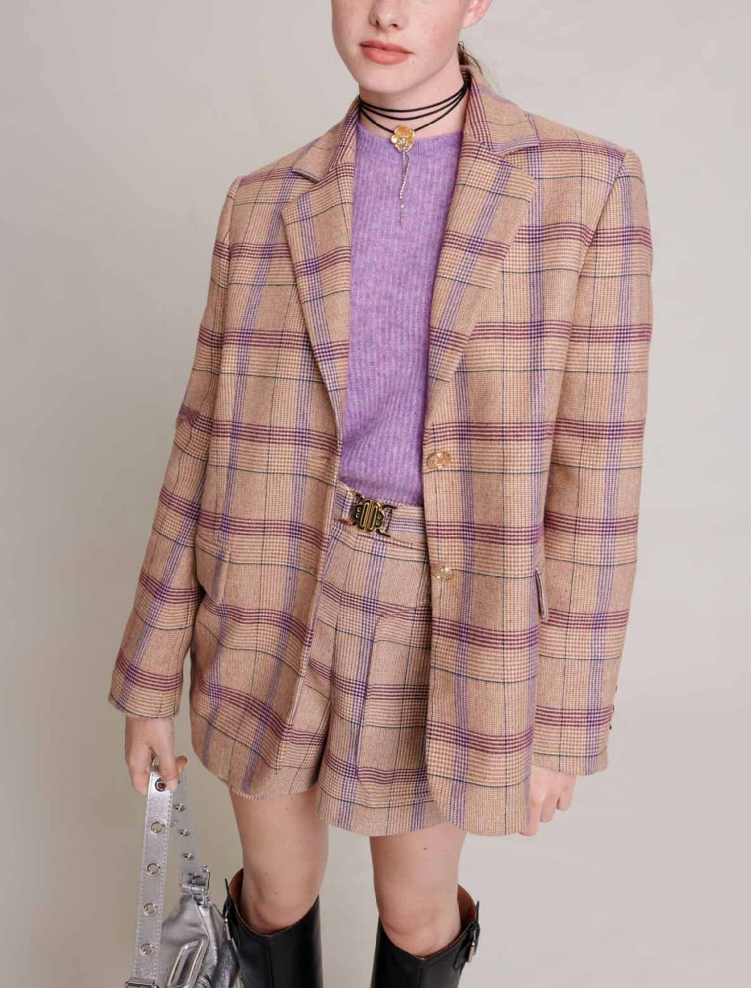 Checked suit jacket