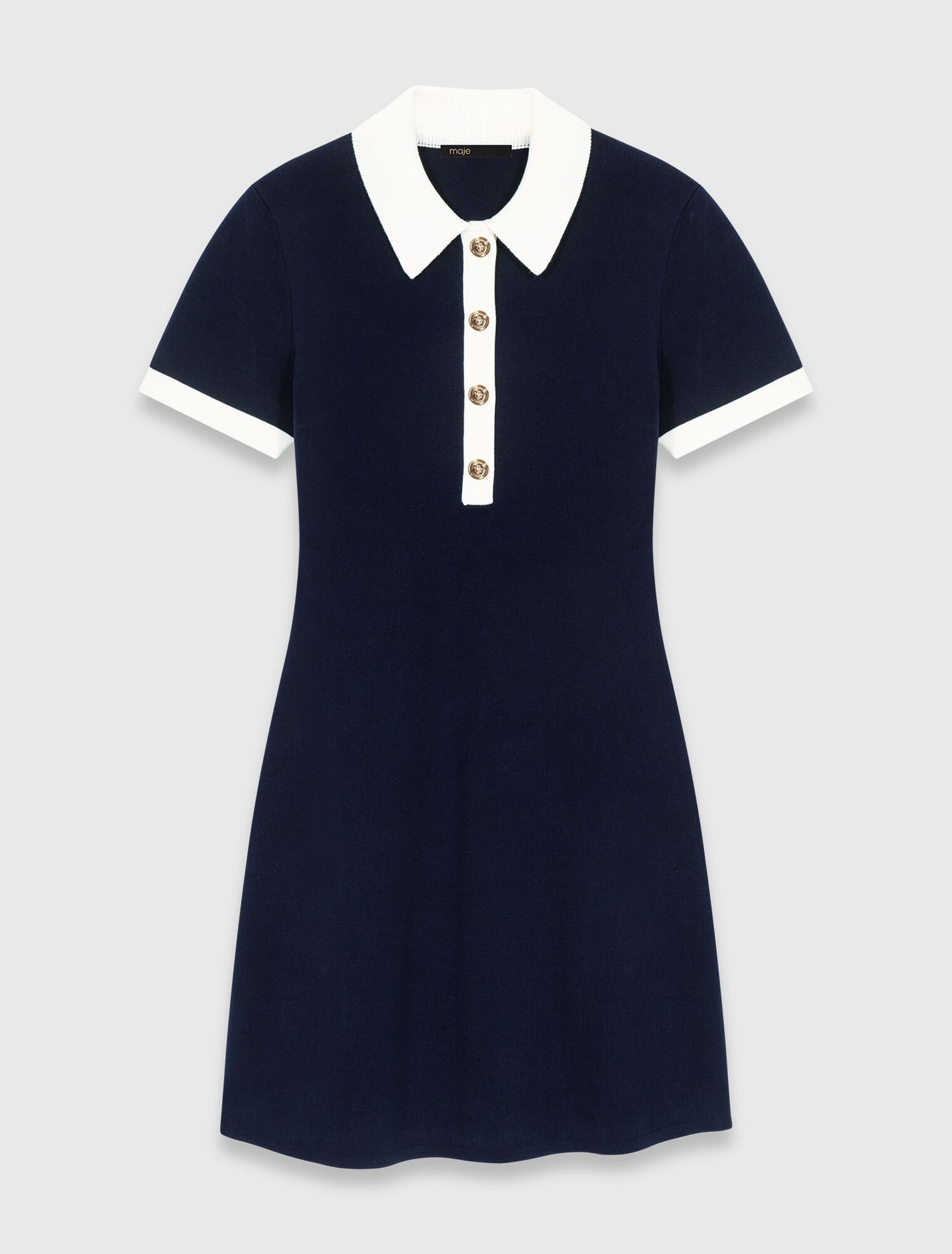 Contrast-trim polo dress