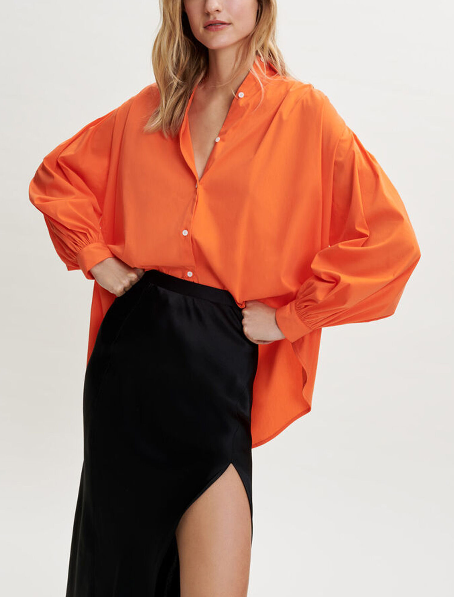 Satin split skirt