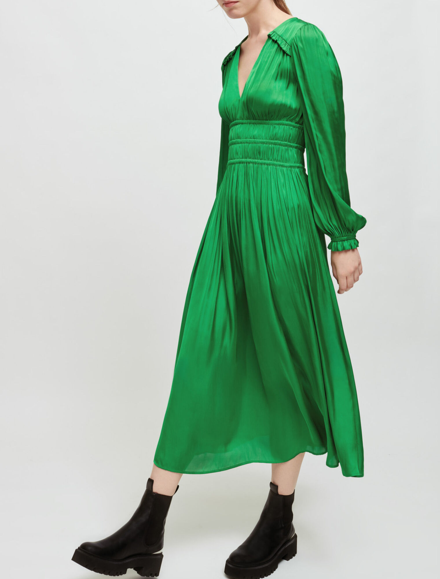 Long pleated effect dress