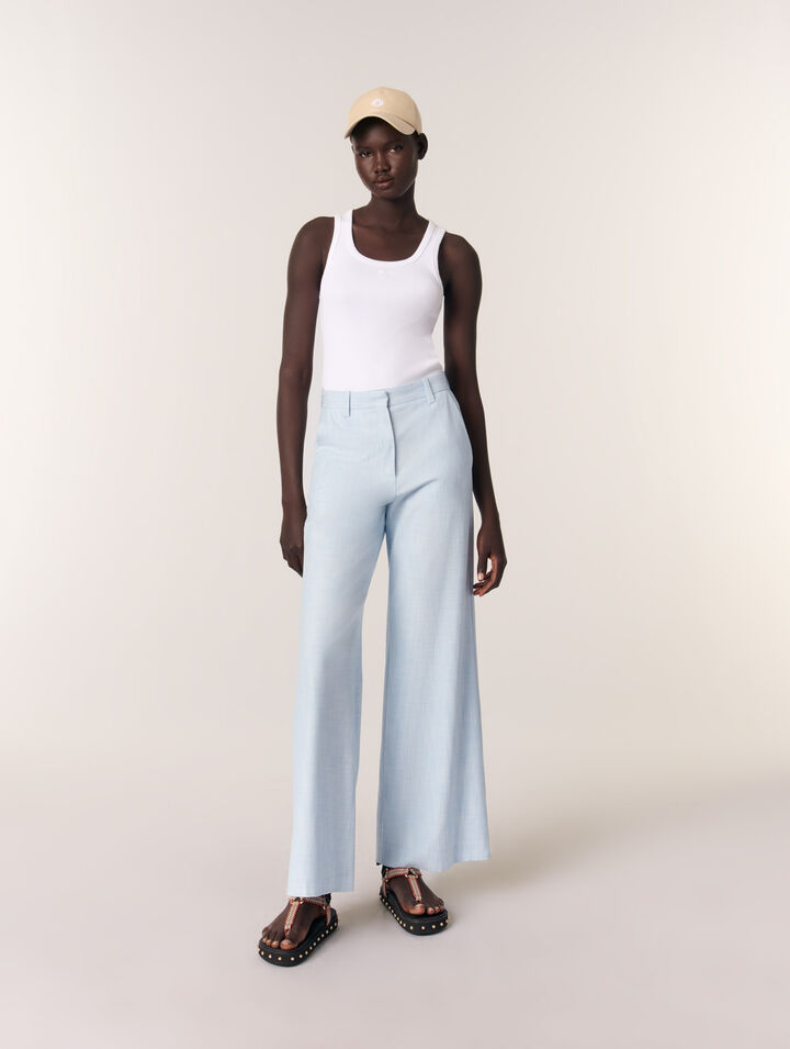 Wide-leg suit trousers