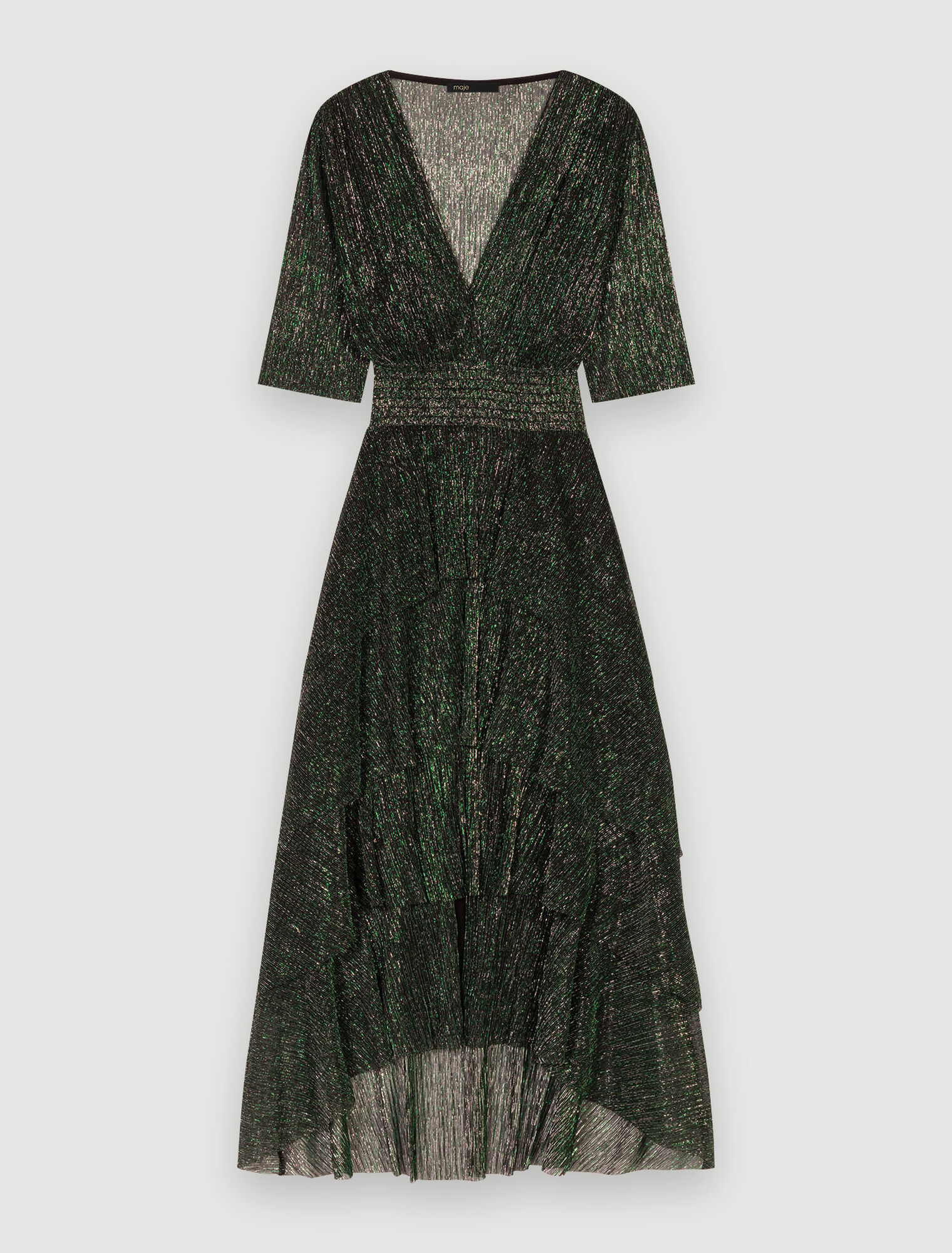Robe en matière lurex stretch à volants