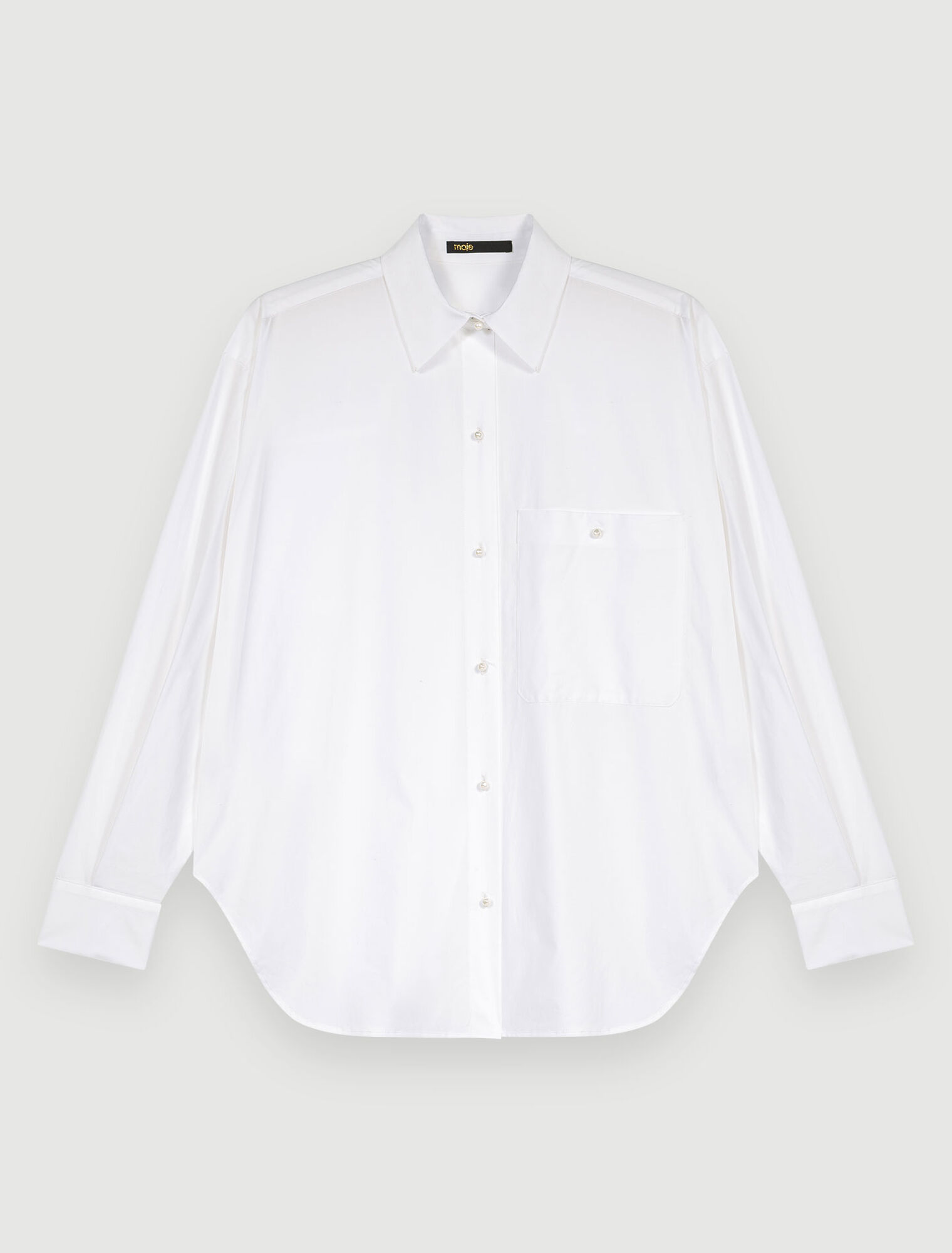 Chemise en popeline de coton blanche