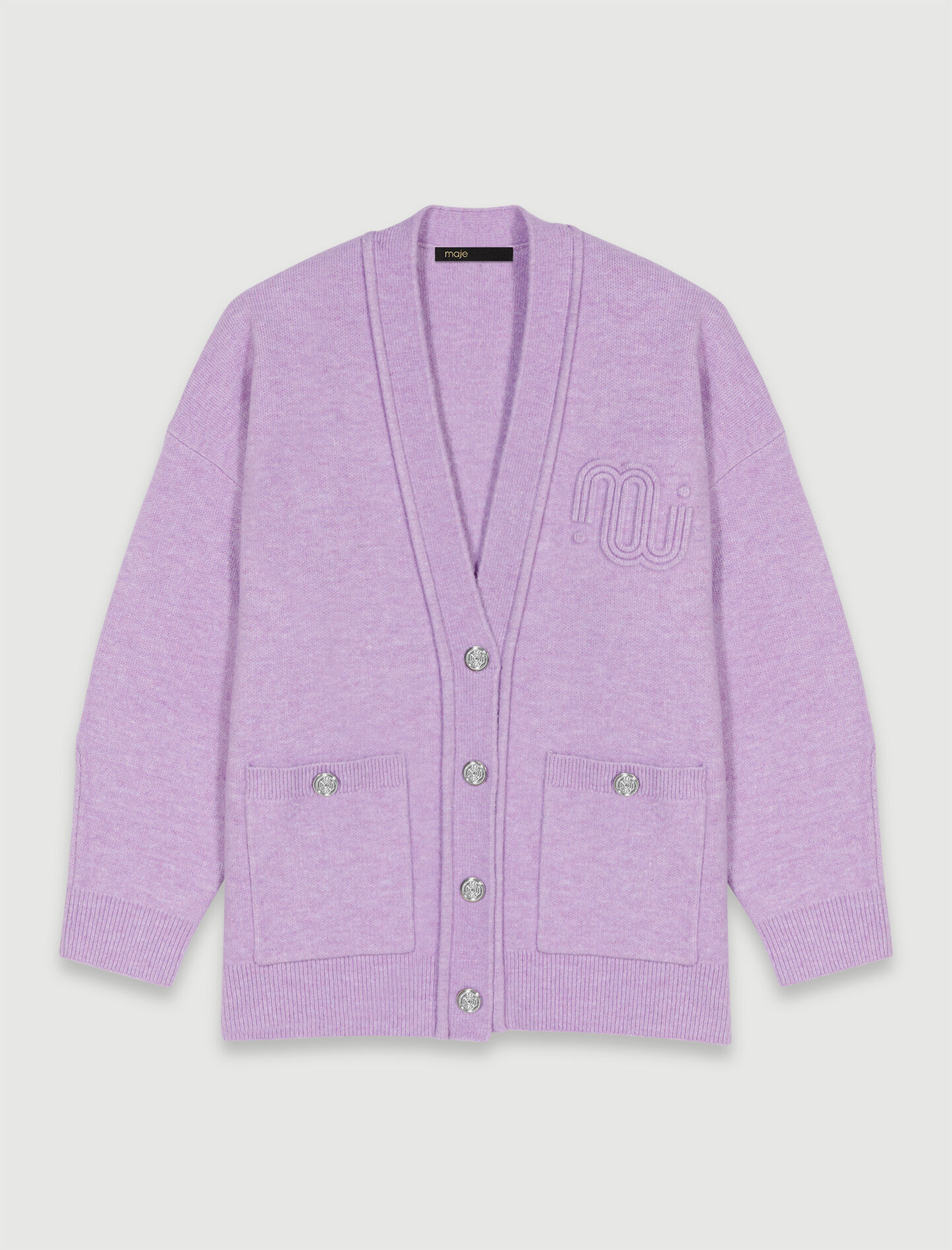 MAJE 売れ筋商品|||マージュ カーディガン アウター レディース Cardigans Purple Longline cardigan Purple For Women | Maje